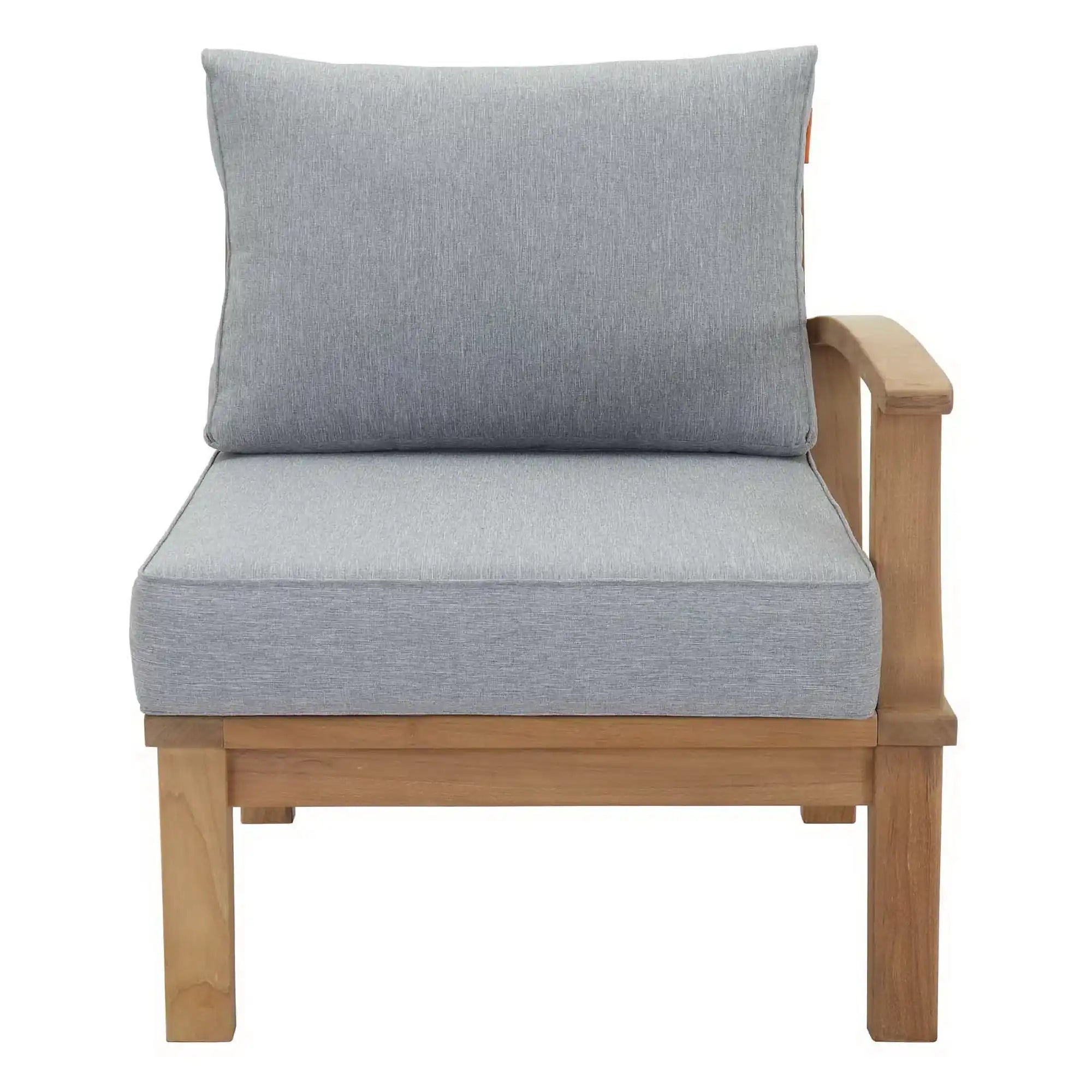 Marina Outdoor Patio Teak Right-Facing Sofa by Modway - Best Buy Furniture