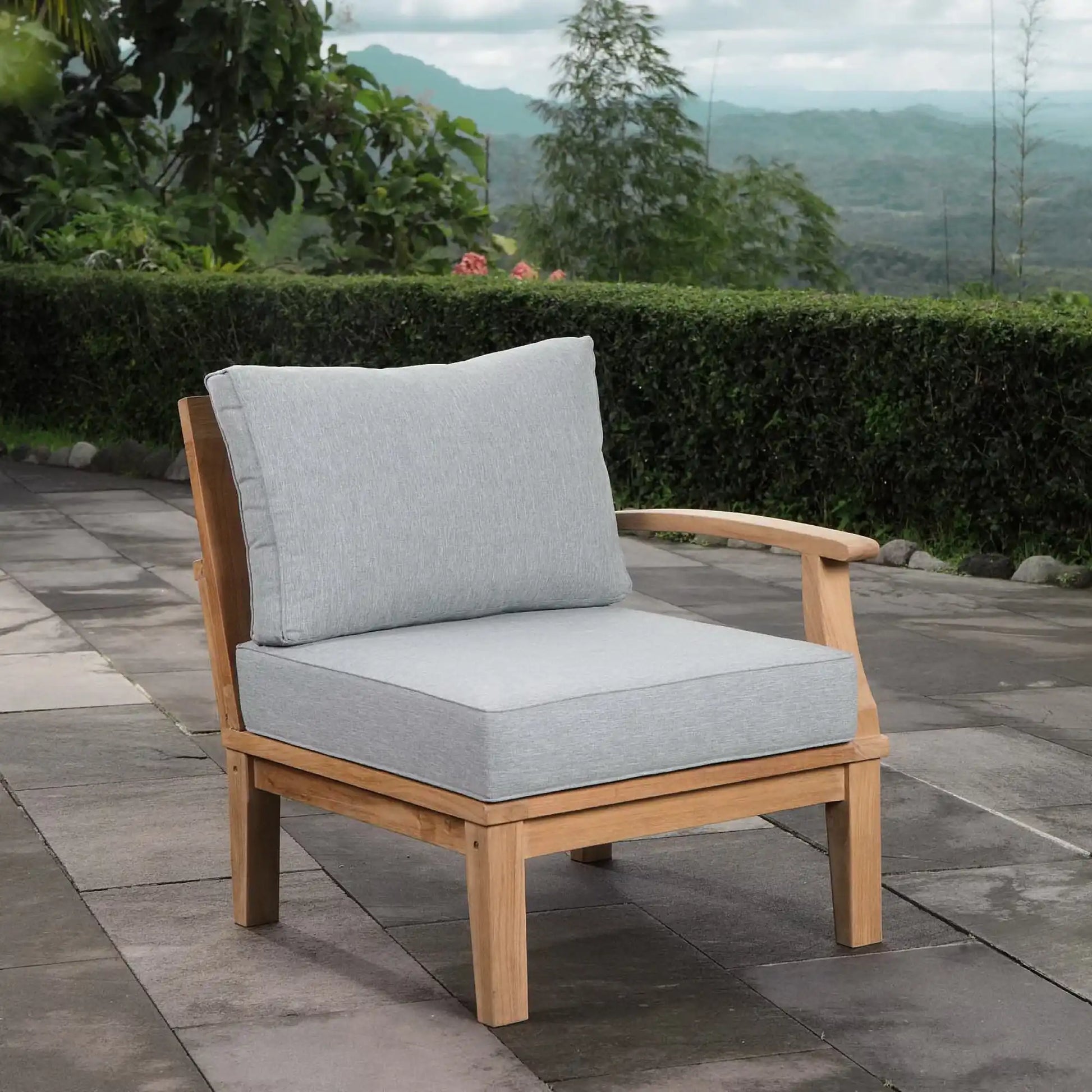 Marina Outdoor Patio Teak Right-Facing Sofa by Modway - Best Buy Furniture