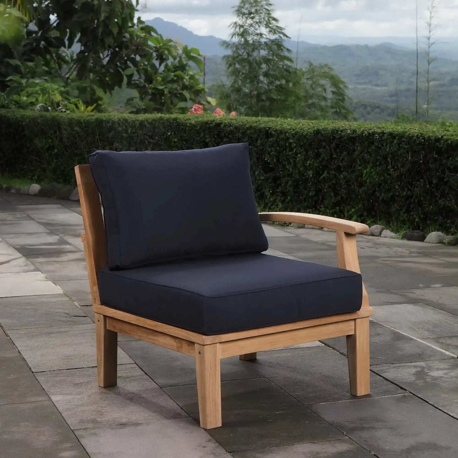 Marina Outdoor Patio Teak Right-Facing Sofa by Modway - Best Buy Furniture