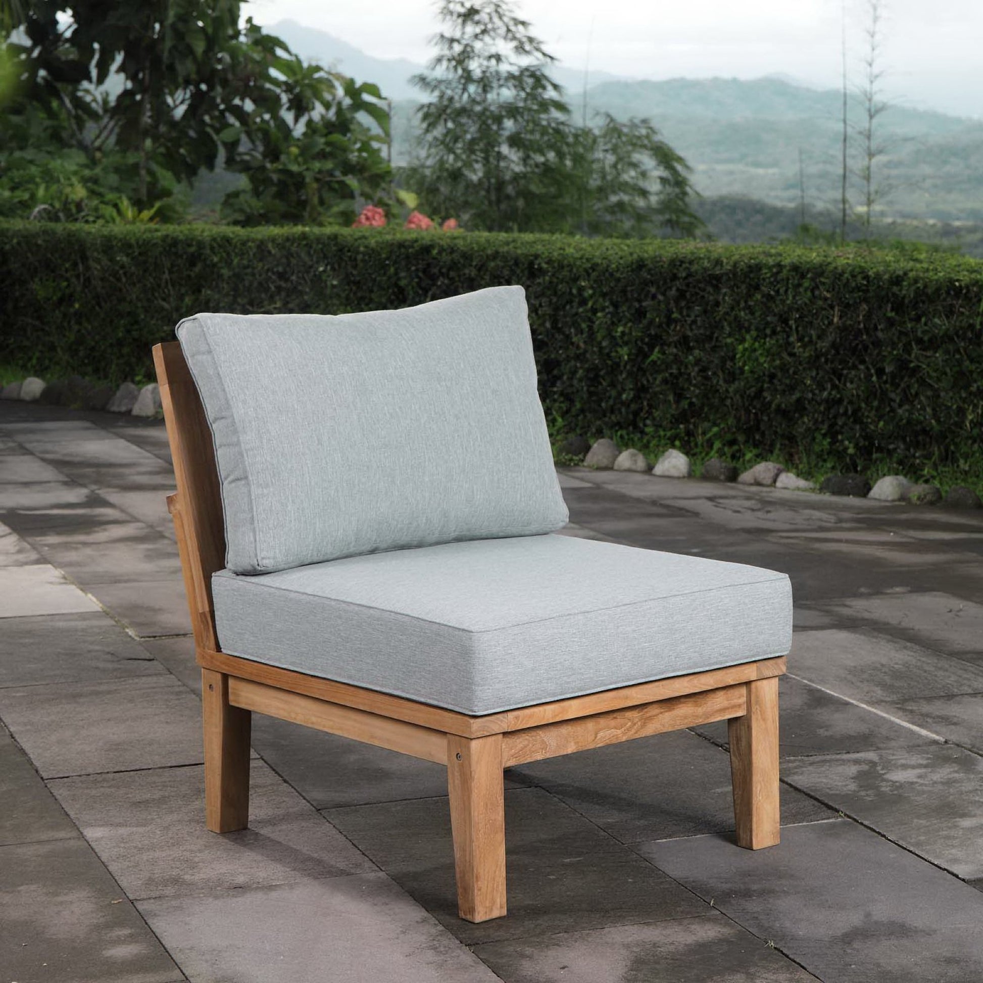 Marina Armless Outdoor Patio Teak Sofa by Modway - Best Buy Furniture