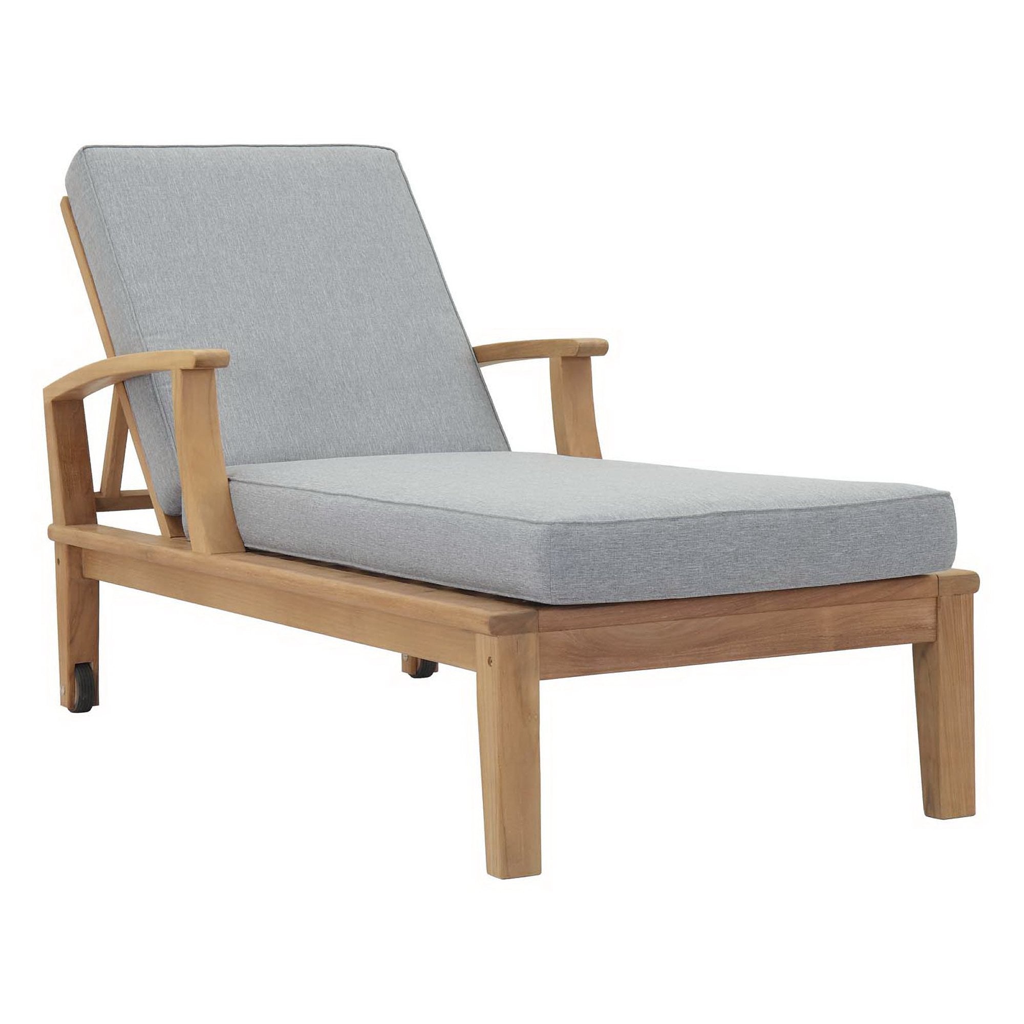 Marina Outdoor Patio Teak Single Chaise by Modway - Best Buy Furniture