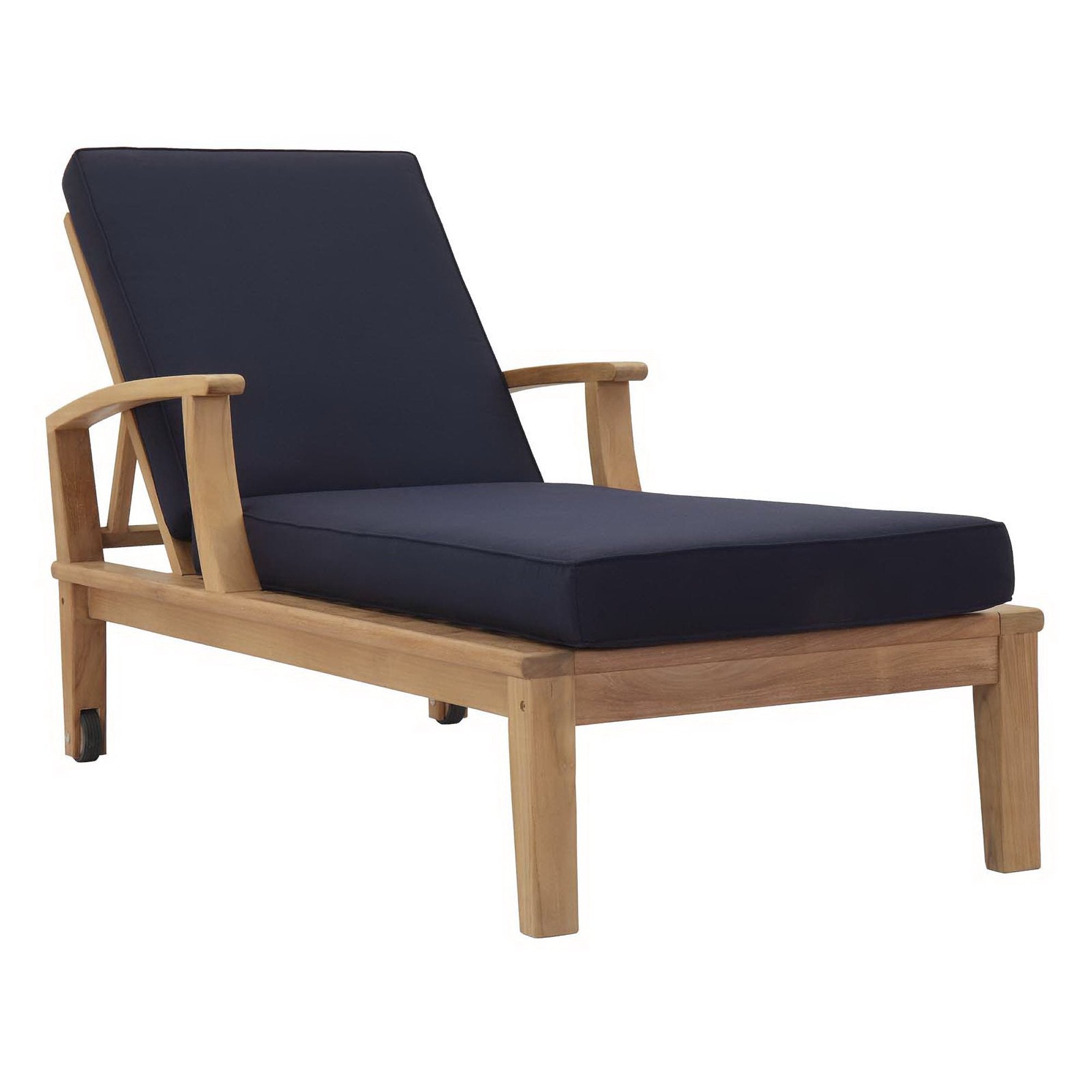 Marina Outdoor Patio Teak Single Chaise by Modway - Best Buy Furniture