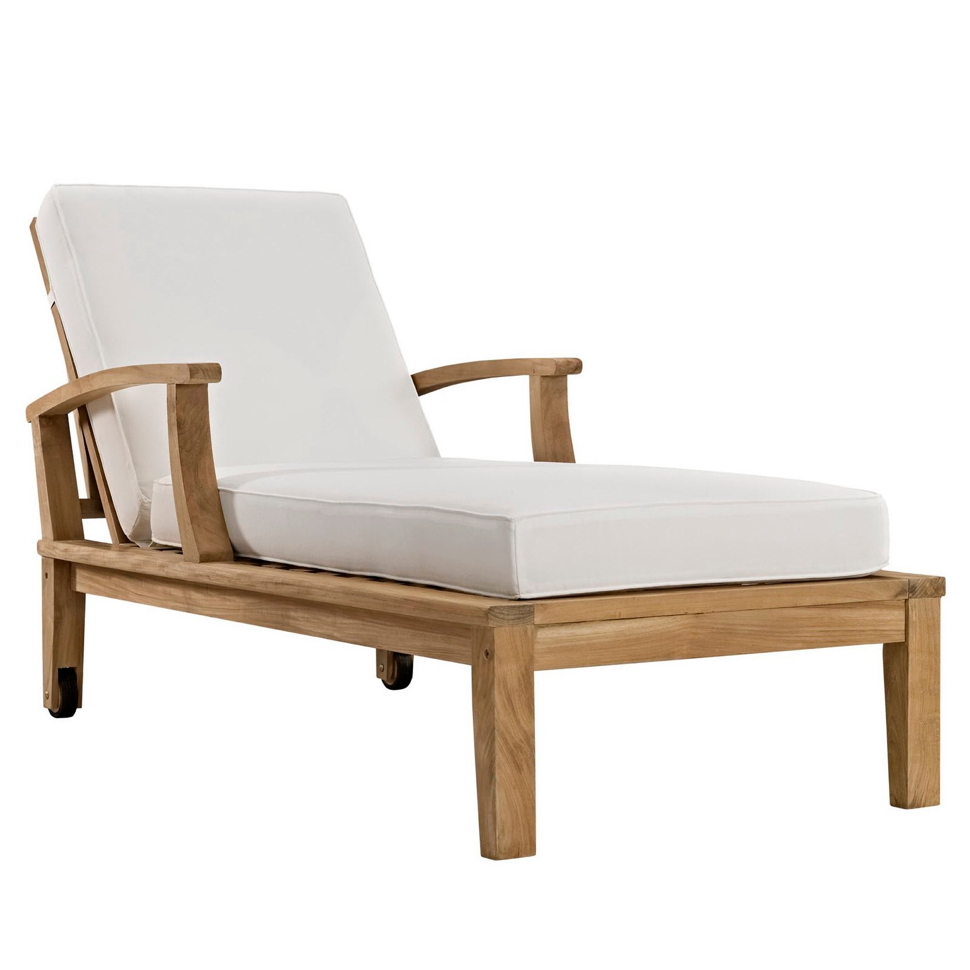 Marina Outdoor Patio Teak Single Chaise by Modway - Best Buy Furniture