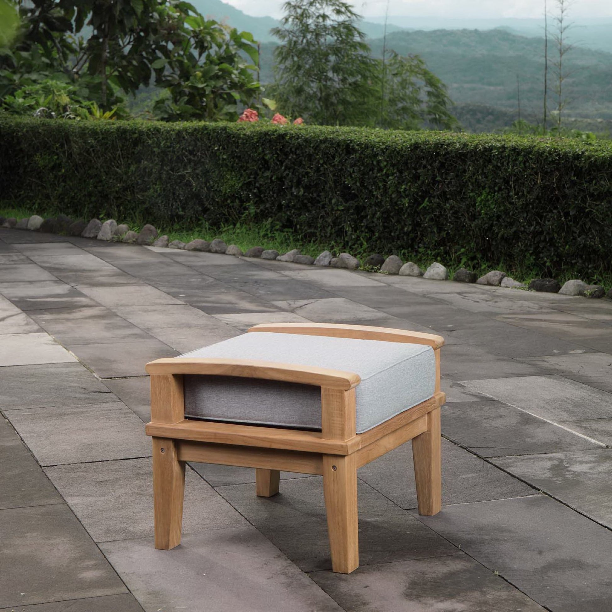 Marina Outdoor Patio Teak Ottoman by Modway - Best Buy Furniture