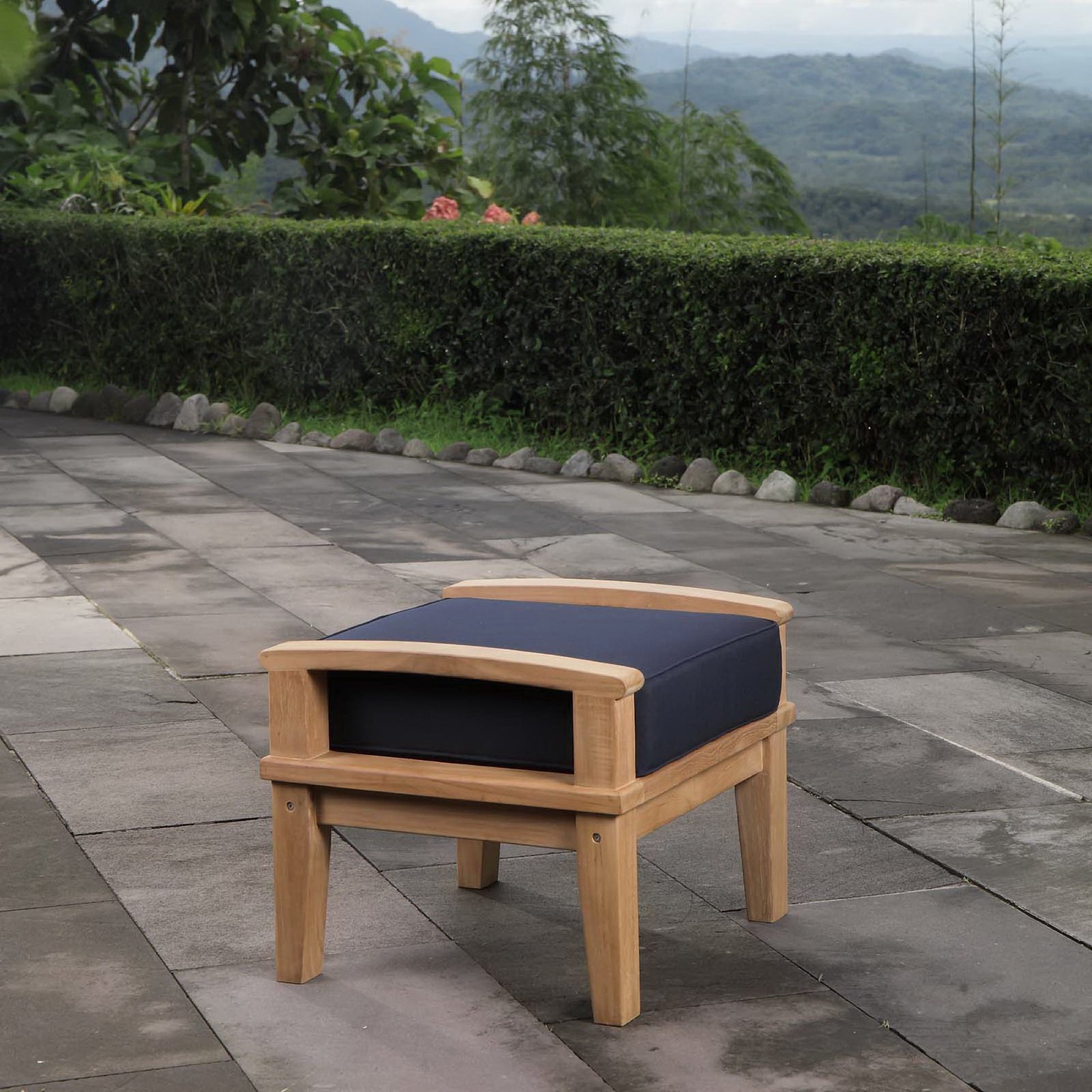 Marina Outdoor Patio Teak Ottoman by Modway - Best Buy Furniture