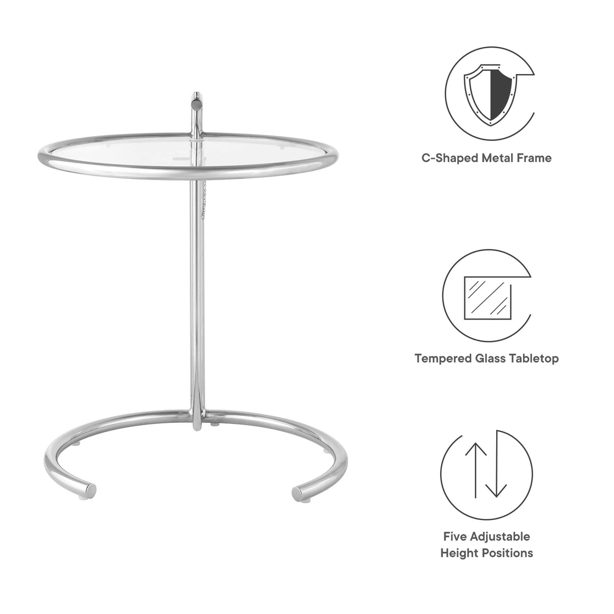 Eileen Gray Metal Side Table by Modway