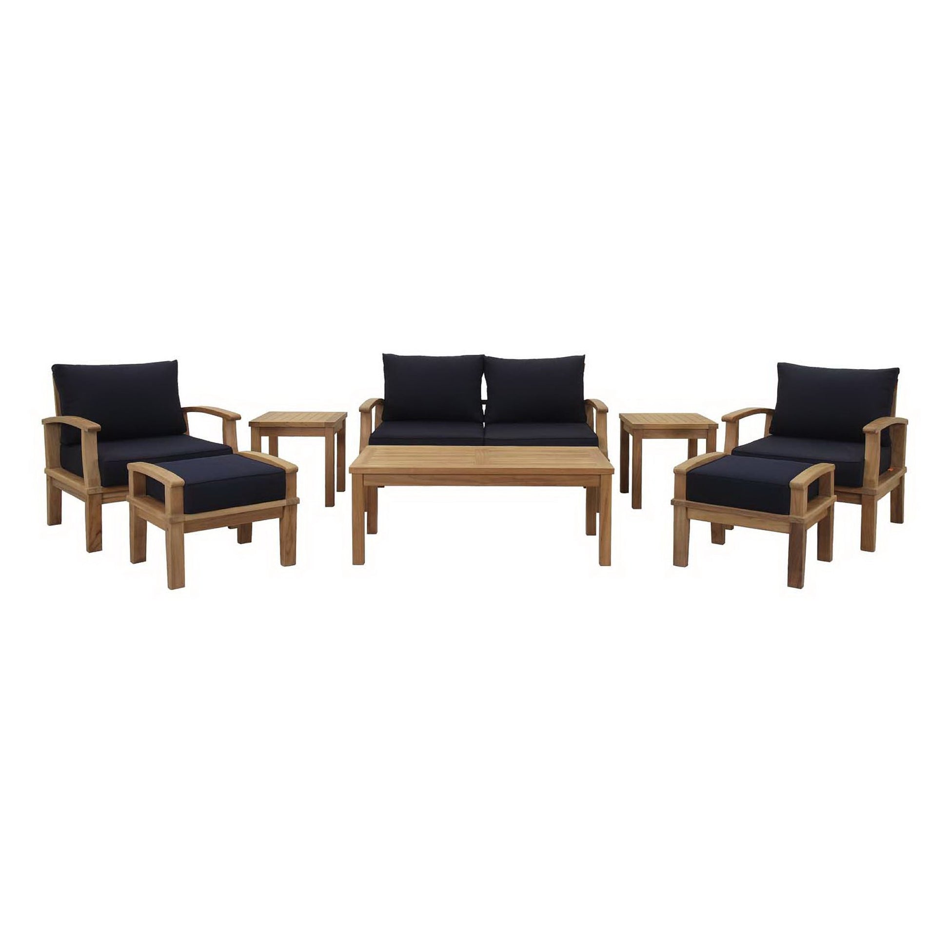 Marina 8 Piece Outdoor Patio Teak Set by Modway - Best Buy Furniture