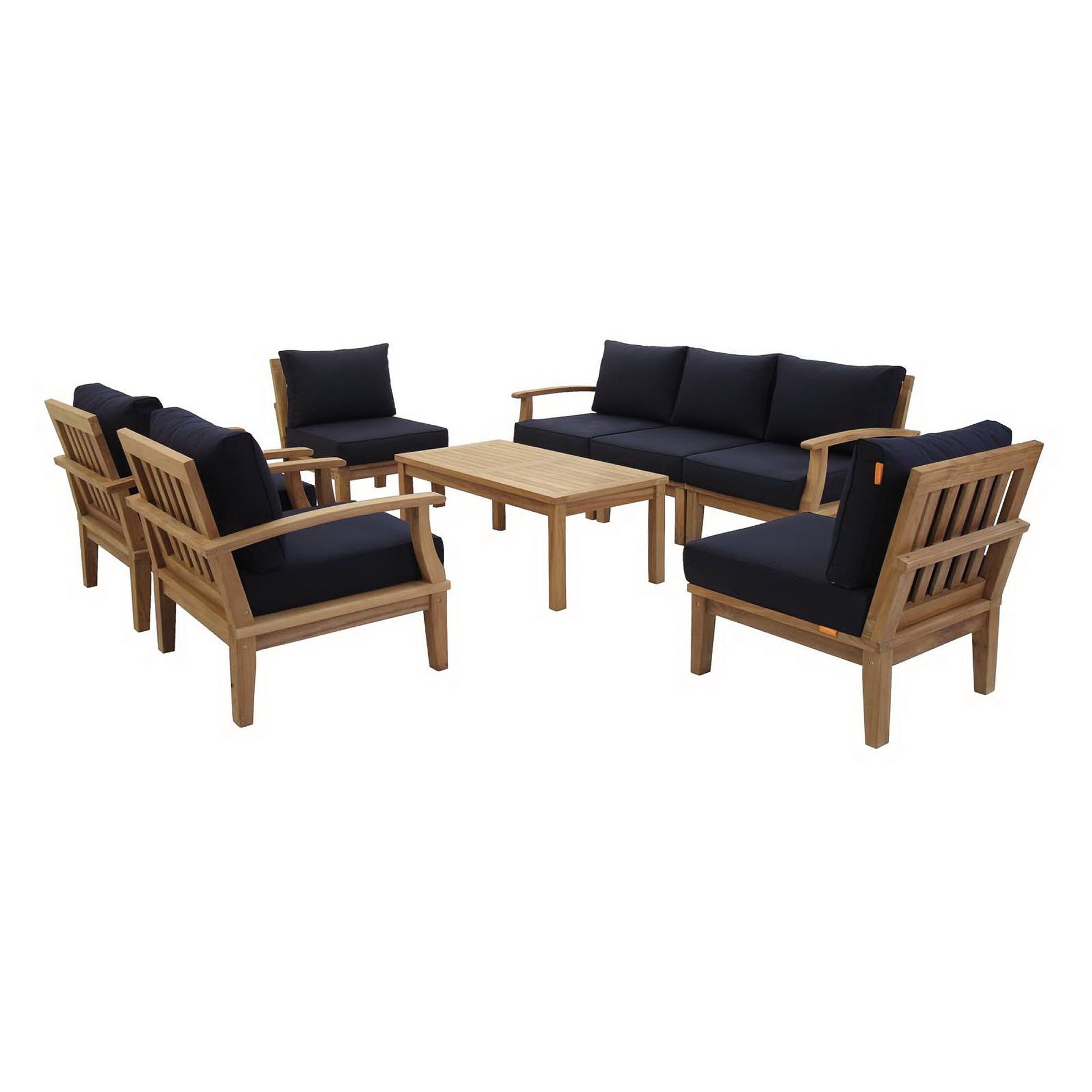 Marina 8 Piece Outdoor Patio Teak Set by Modway - Best Buy Furniture