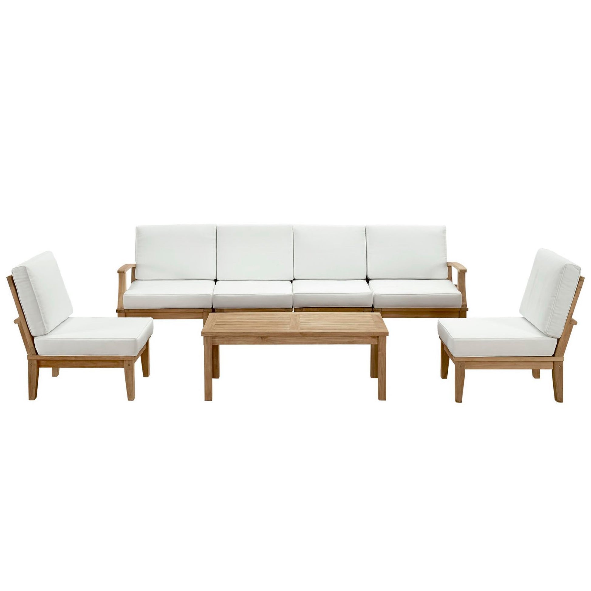 Marina 7 Piece Outdoor Patio Teak Set by Modway - Best Buy Furniture