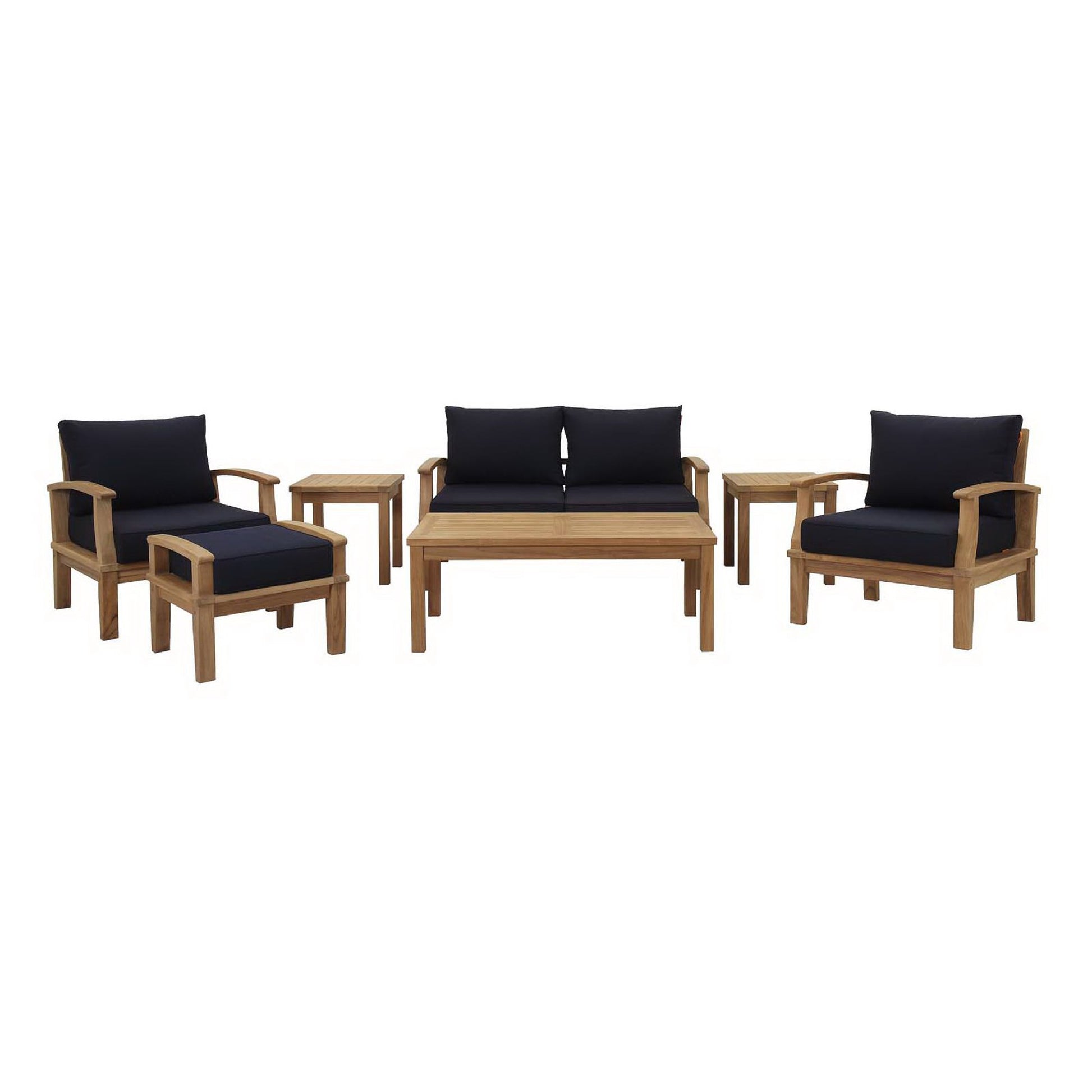 Marina 7 Piece Outdoor Patio Teak Set by Modway - Best Buy Furniture