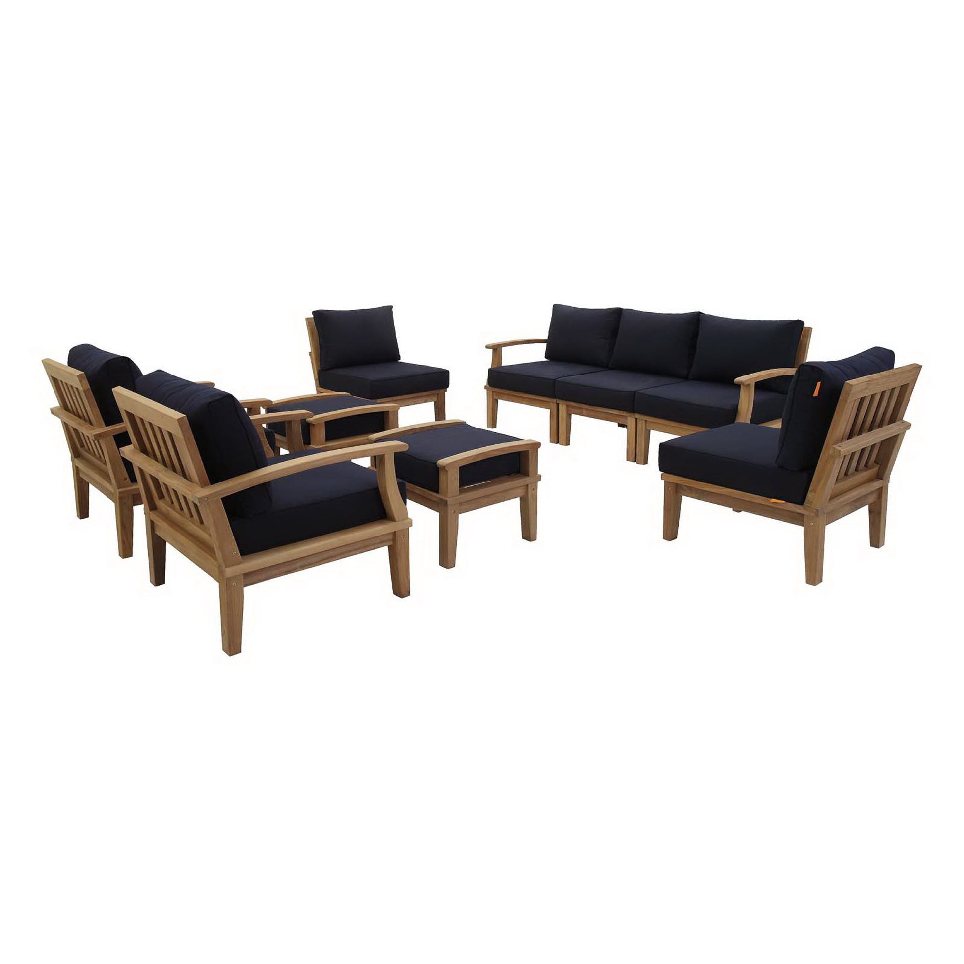 Marina 9 Piece Outdoor Patio Teak Set by Modway - Best Buy Furniture