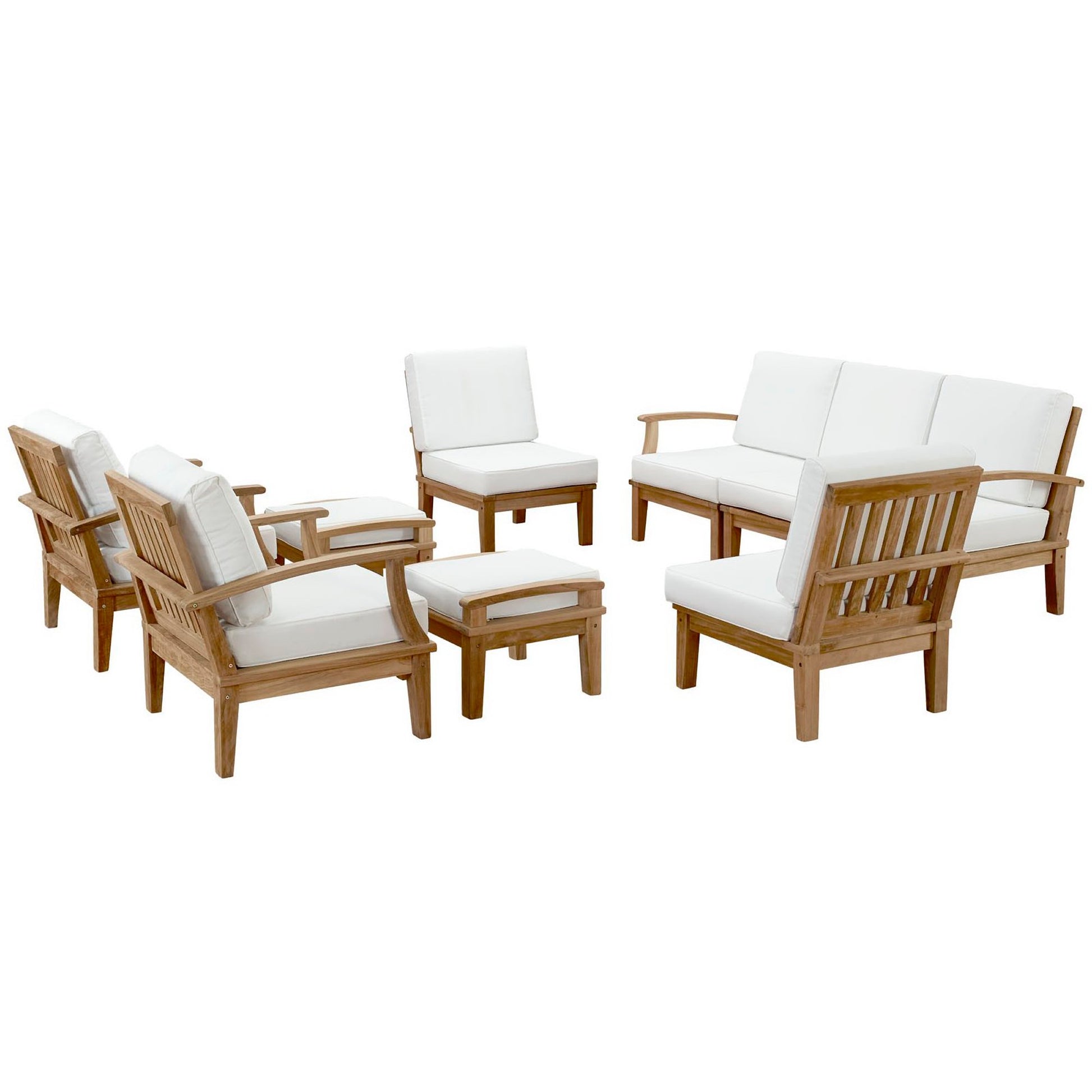 Marina 9 Piece Outdoor Patio Teak Set by Modway - Best Buy Furniture