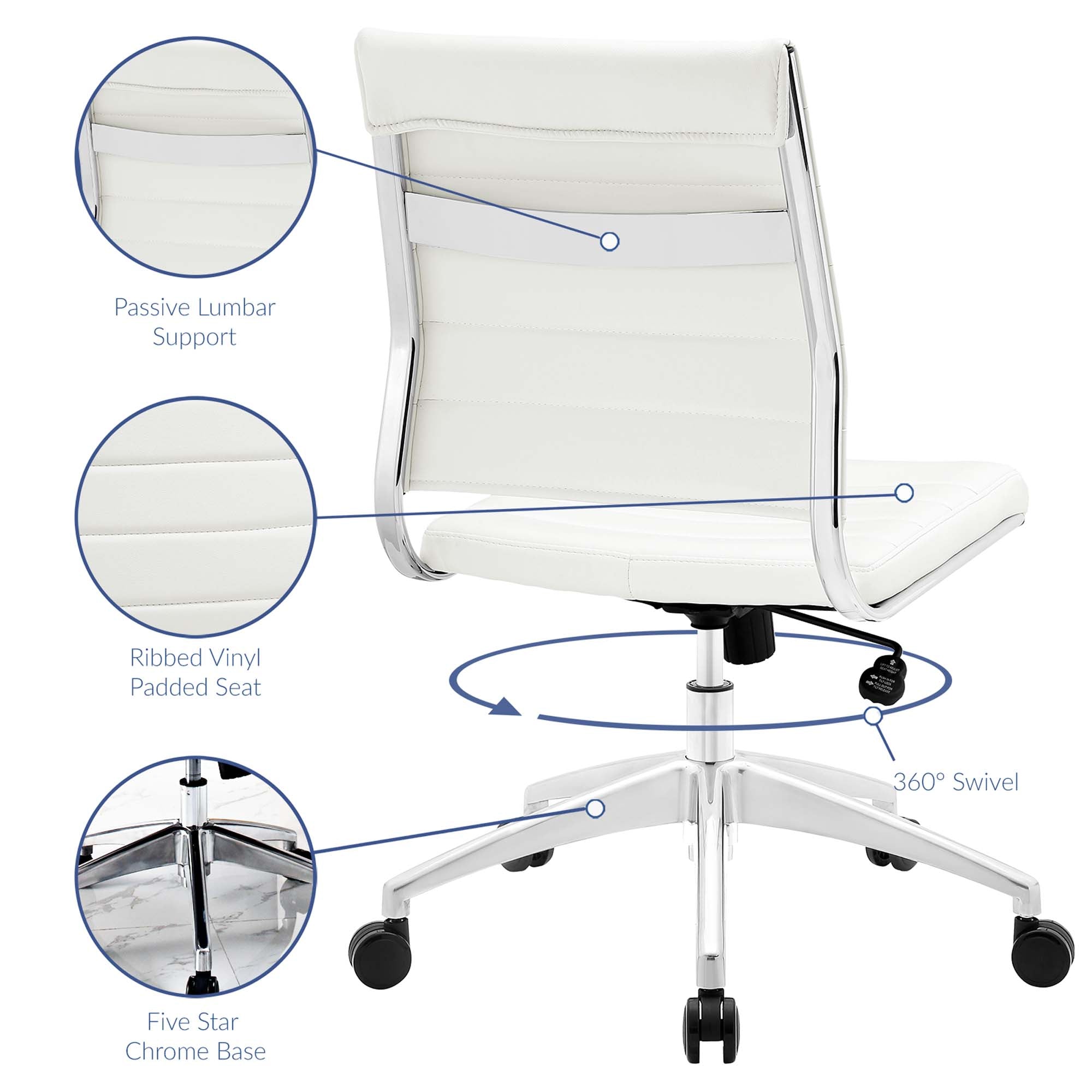Jive Armless Mid Back Office Chair by Modway