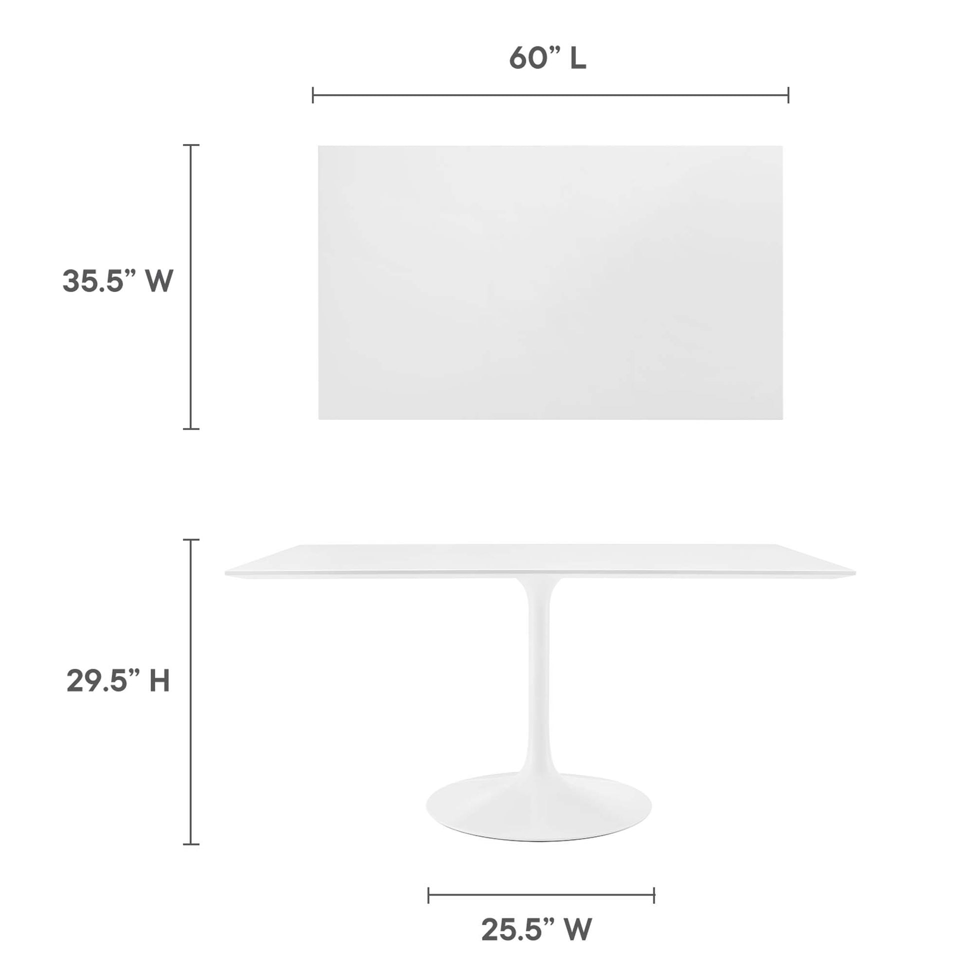 Lippa 60" Rectangle Wood Dining Table by Modway - Best Buy Furniture