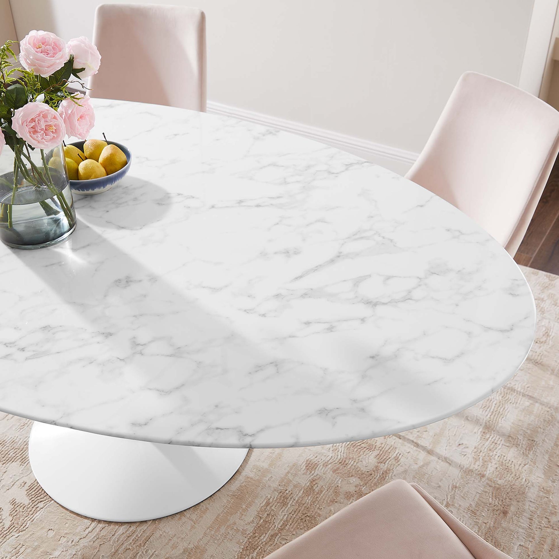 Lippa 78" Oval Faux Marble Dining Table by Modway - Best Buy Furniture