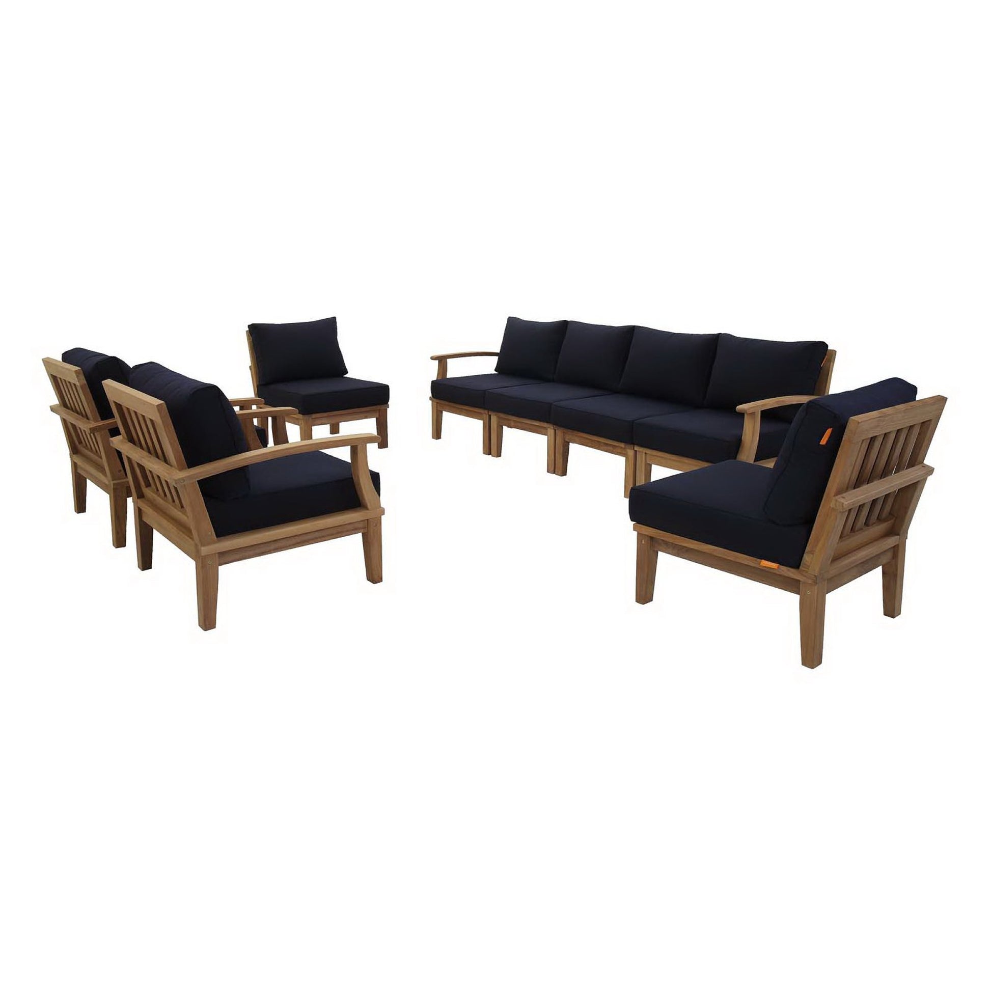 Marina 8 Piece Outdoor Patio Teak Set by Modway - Best Buy Furniture