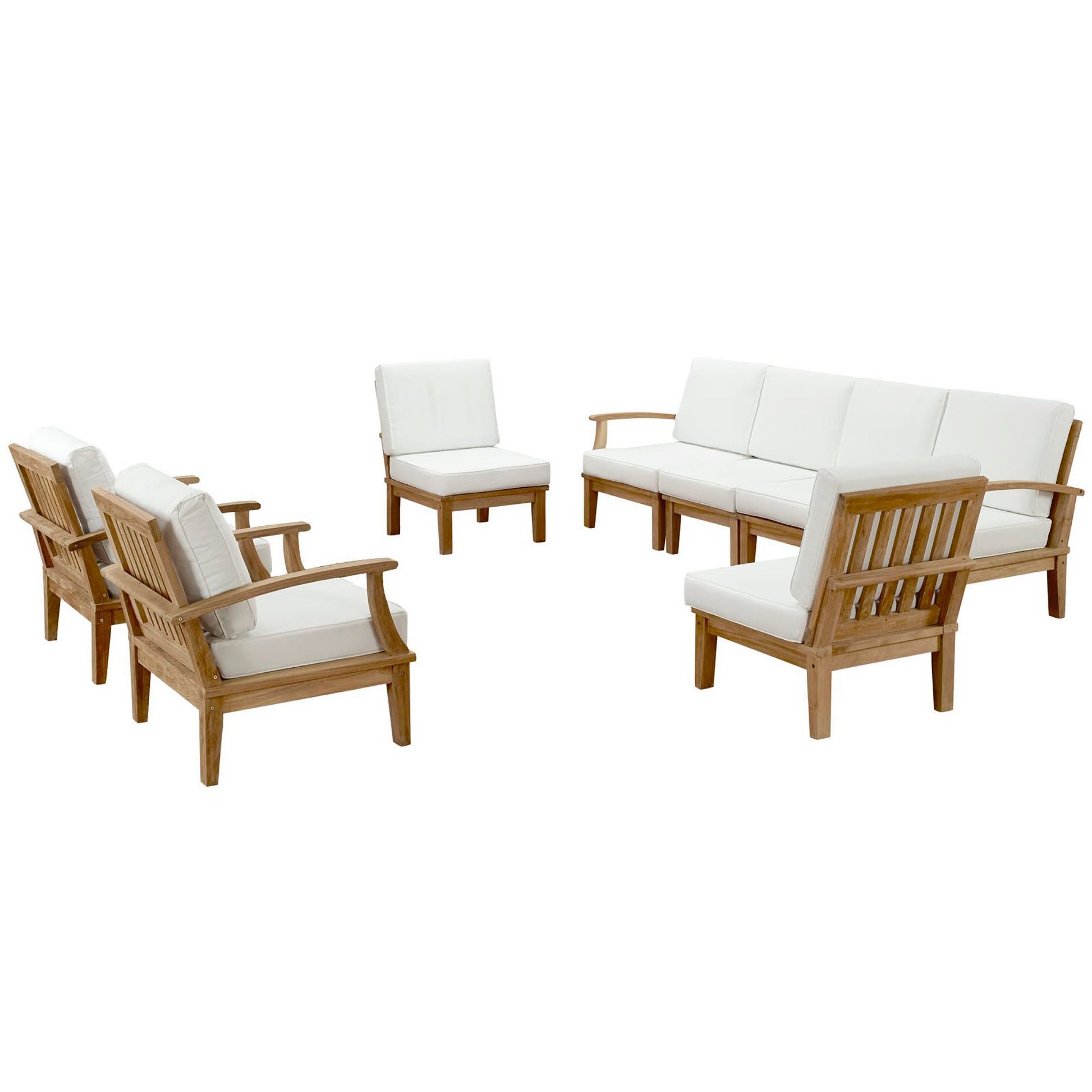 Marina 8 Piece Outdoor Patio Teak Set by Modway - Best Buy Furniture