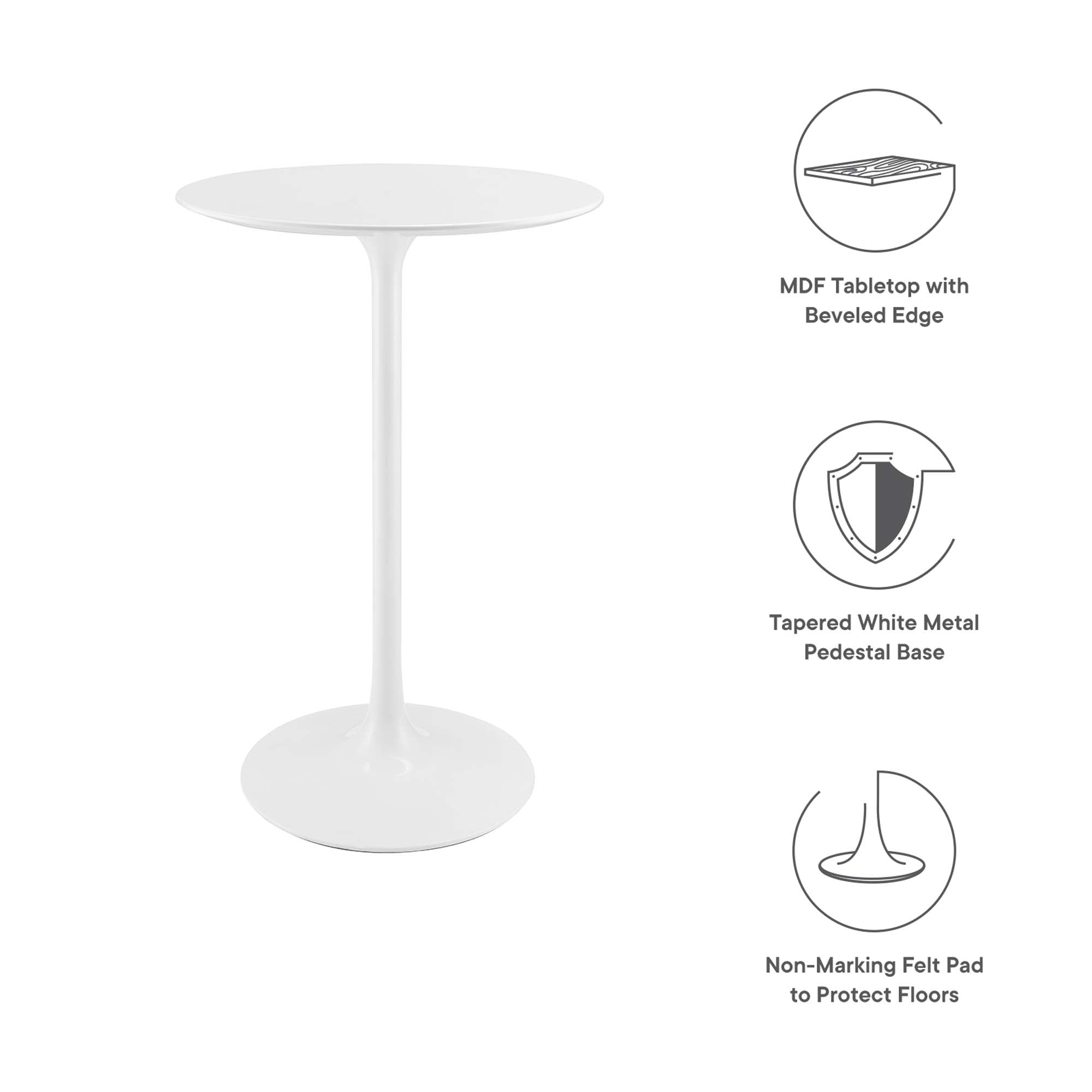 Lippa 28" Round Wood Bar Table by Modway - Best Buy Furniture