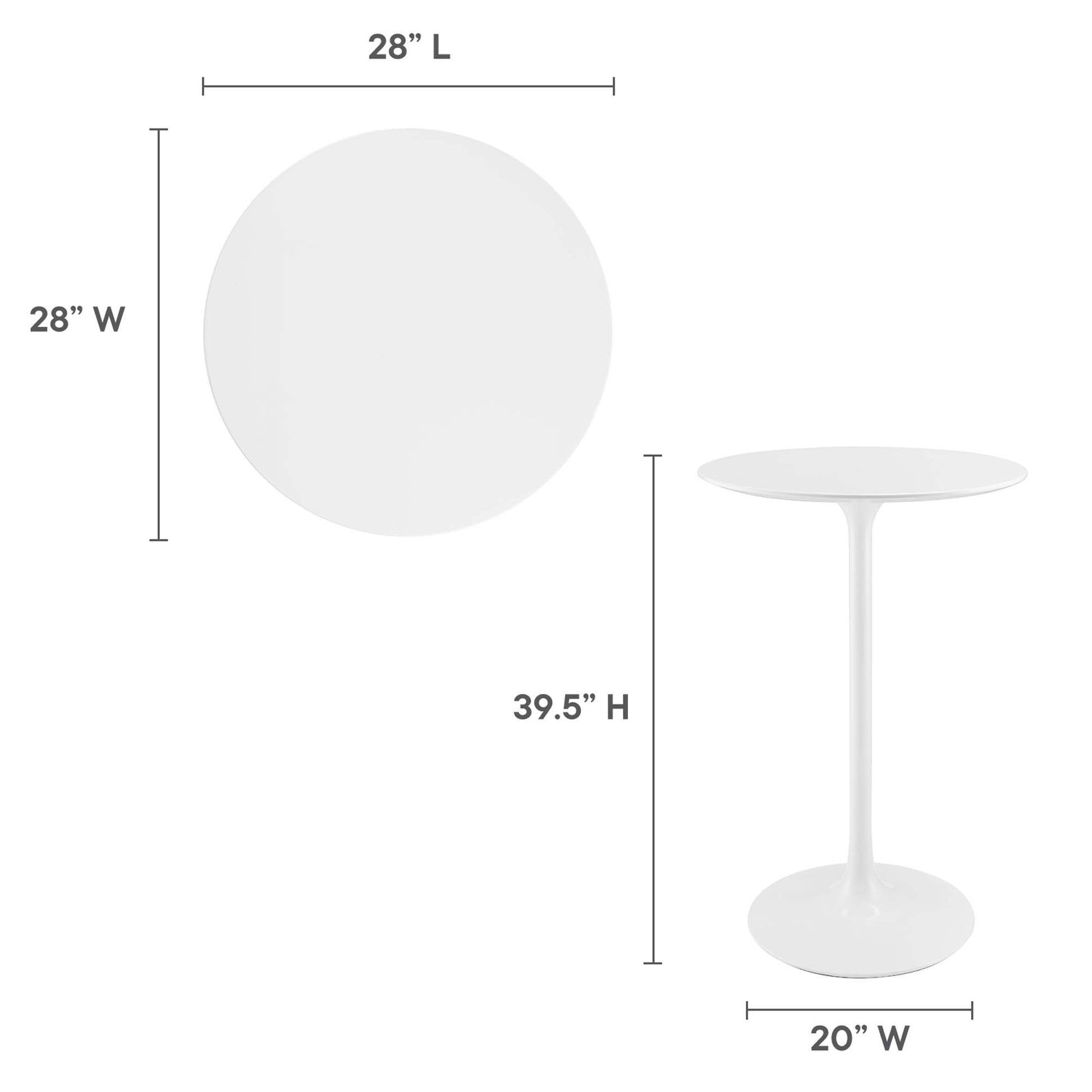Lippa 28" Round Wood Bar Table by Modway - Best Buy Furniture