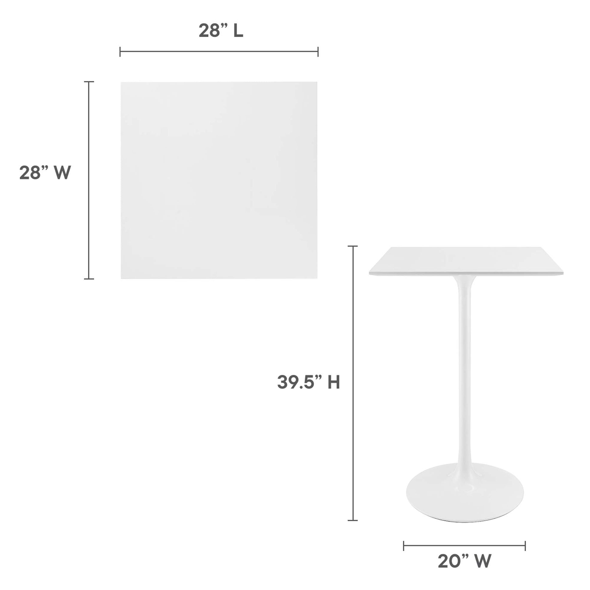 Lippa 28" Square Wood Bar Table by Modway - Best Buy Furniture