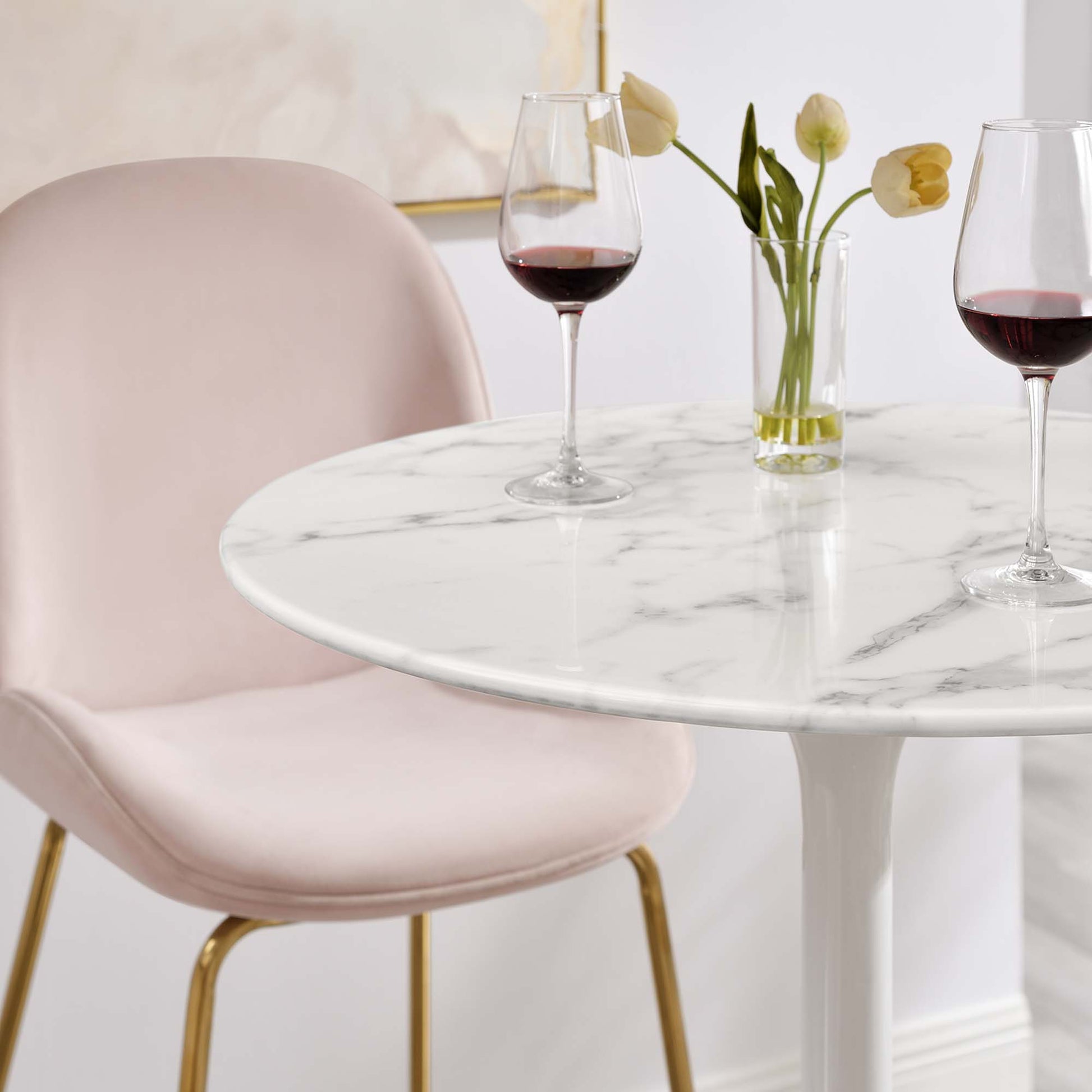 Lippa 28" Round Faux Marble Bar Table by Modway - Best Buy Furniture