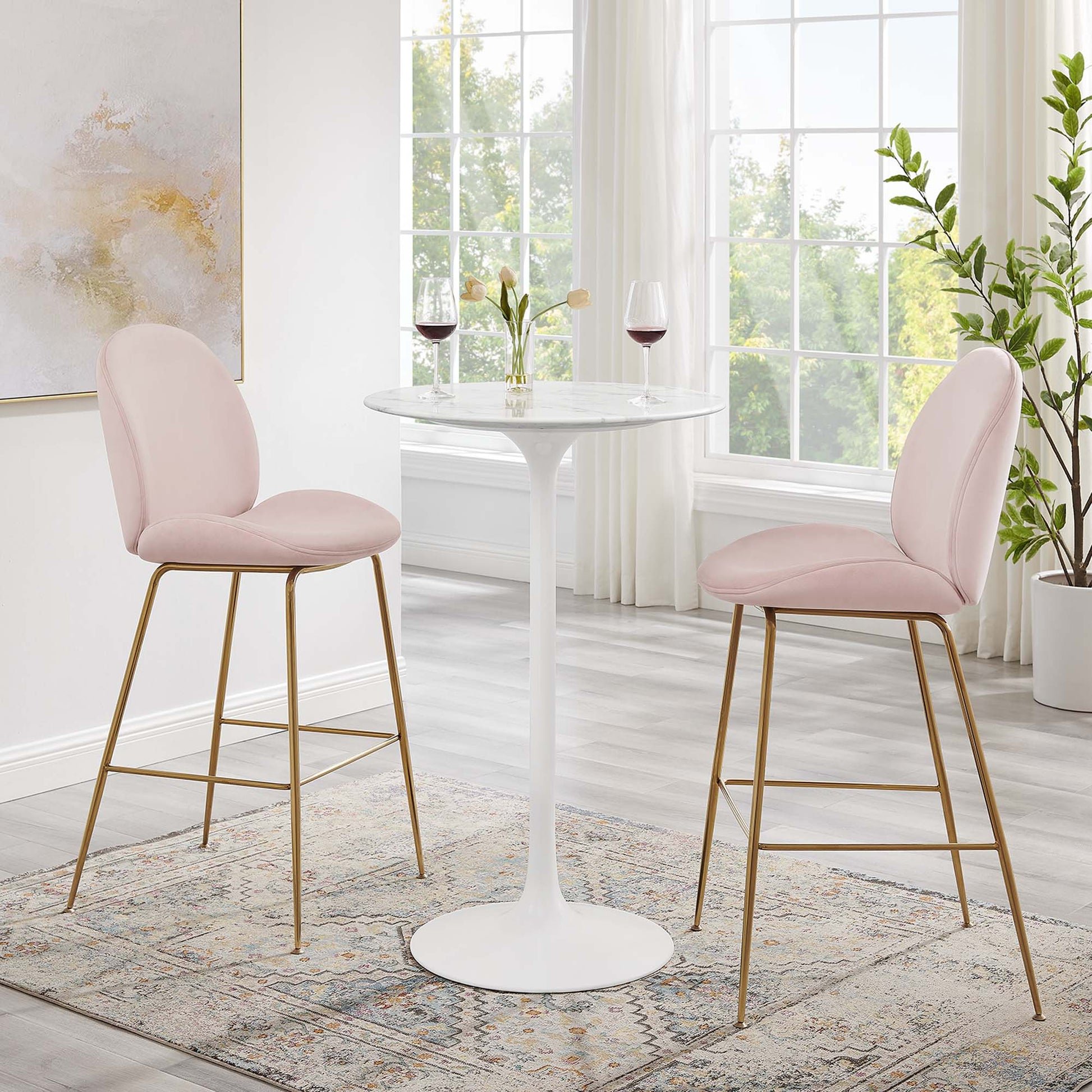 Lippa 28" Round Faux Marble Bar Table by Modway - Best Buy Furniture
