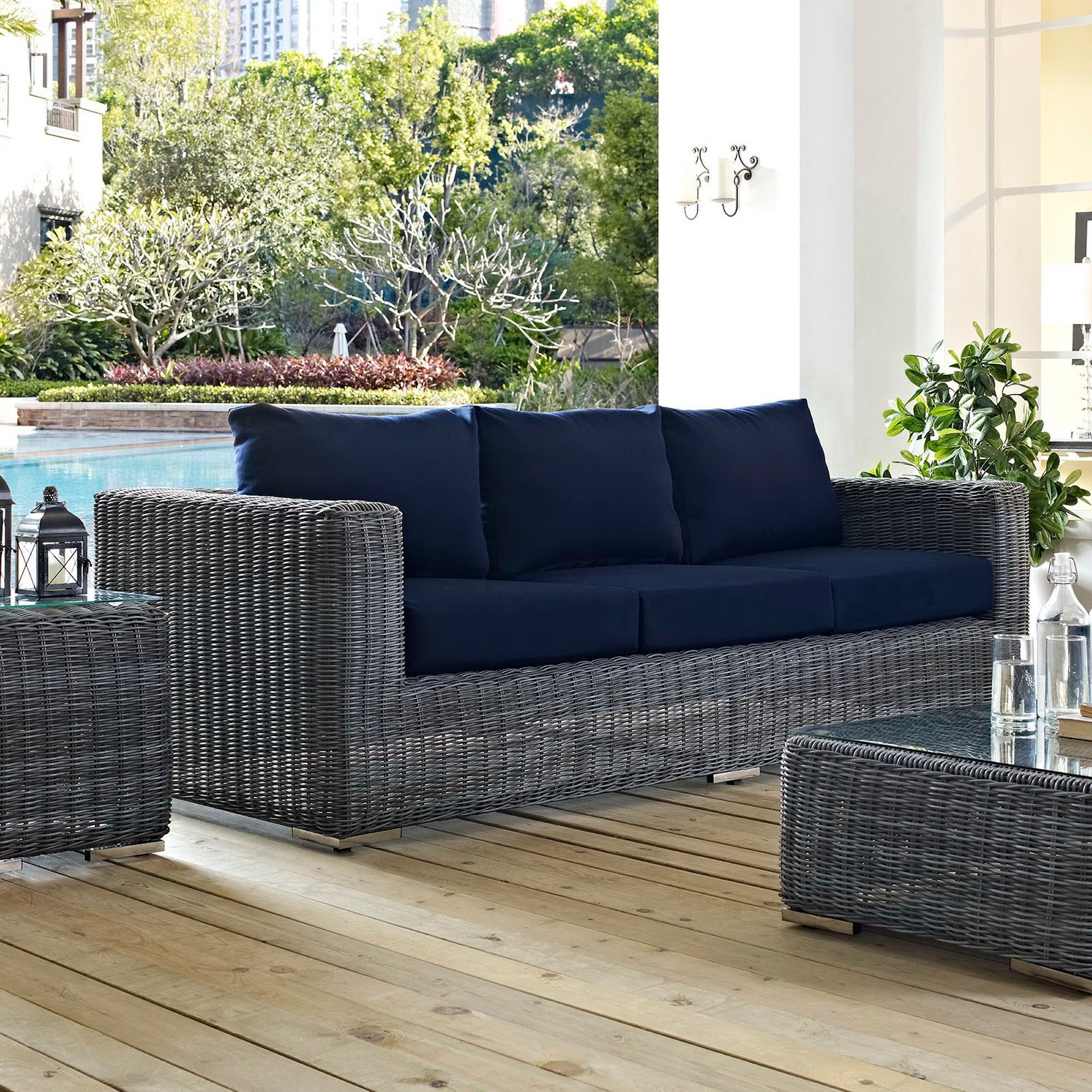 Summon Outdoor Patio Sunbrella� Sofa by Modway