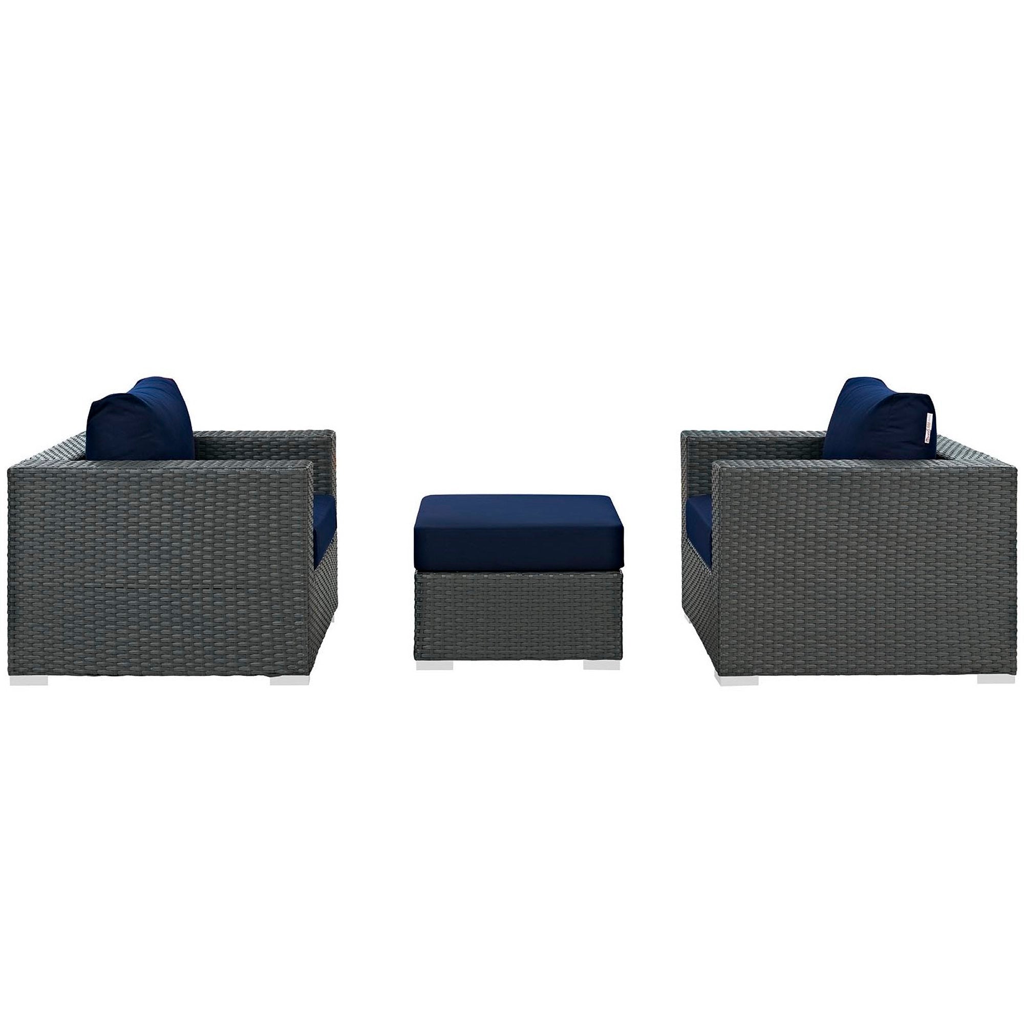 Sojourn 3 Piece Outdoor Patio Sunbrella� Sectional Set by Modway