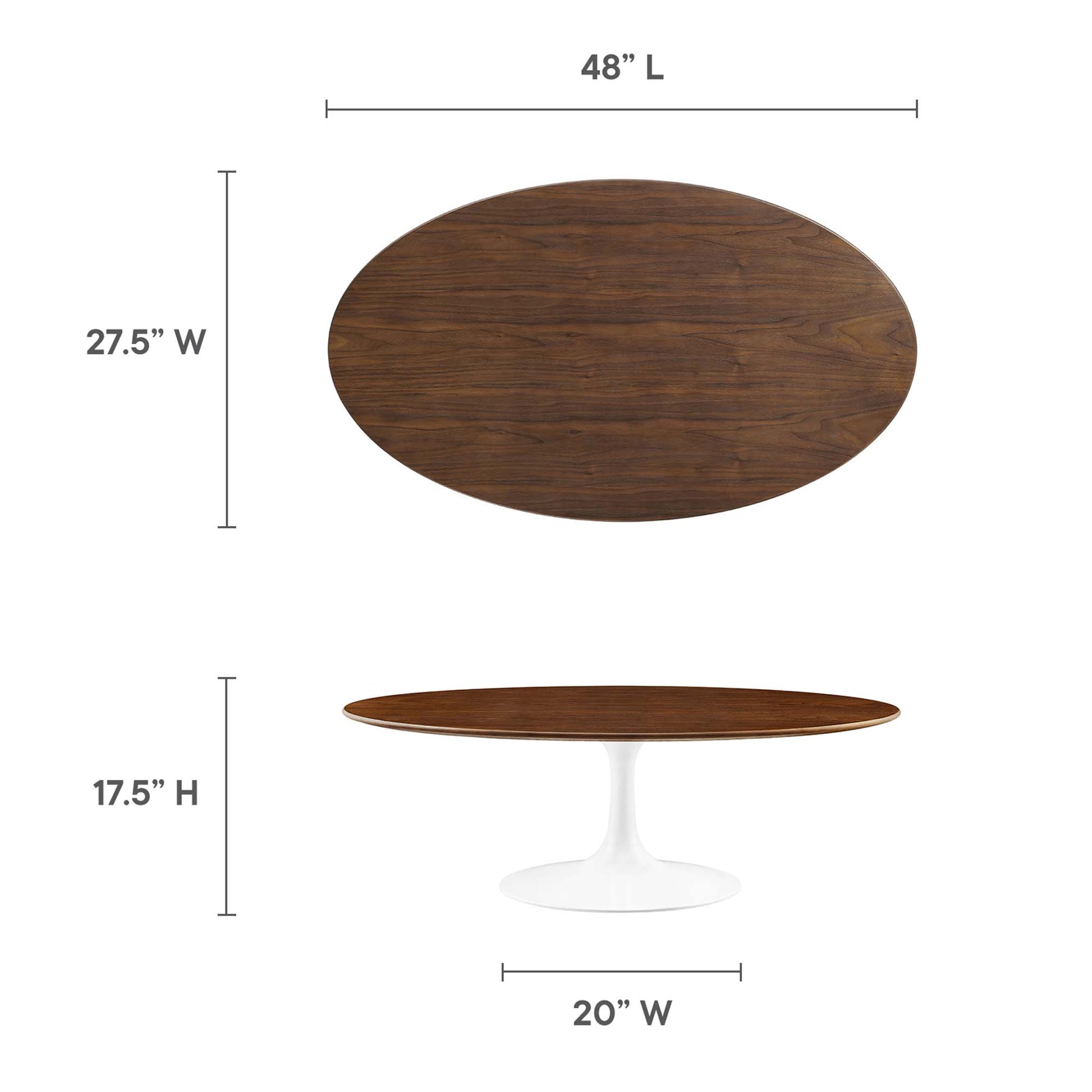 Lippa 48" Oval Wood Coffee Table by Modway - Best Buy Furniture