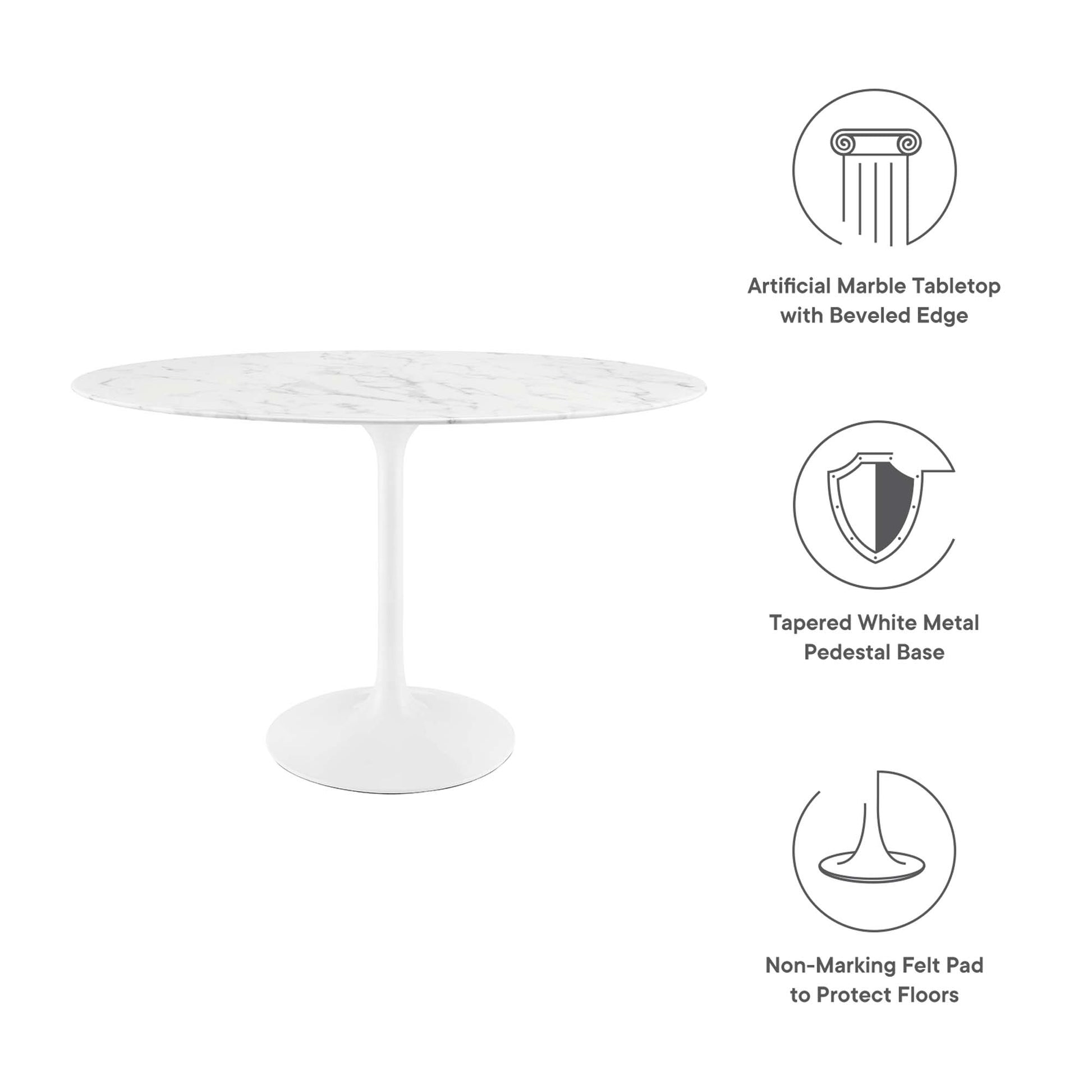 Lippa 48" Oval Faux Marble Dining Table by Modway - Best Buy Furniture