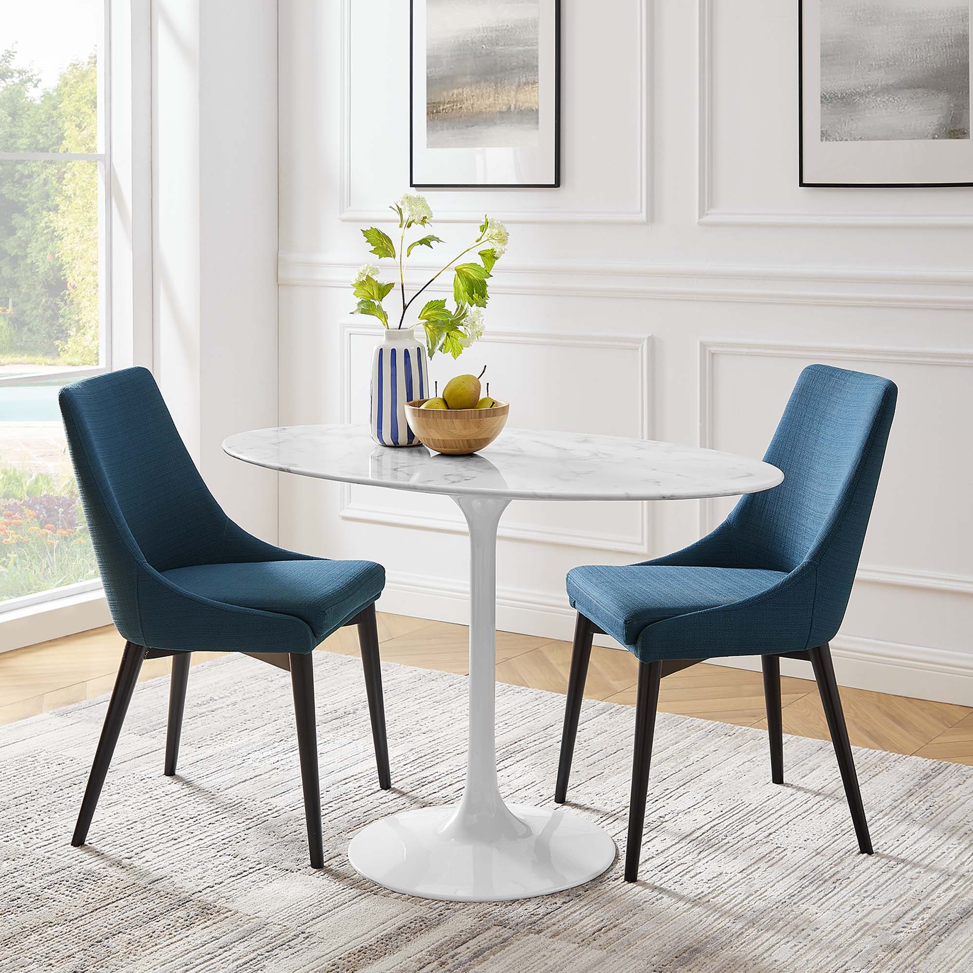 Lippa 48" Oval Faux Marble Dining Table by Modway - Best Buy Furniture