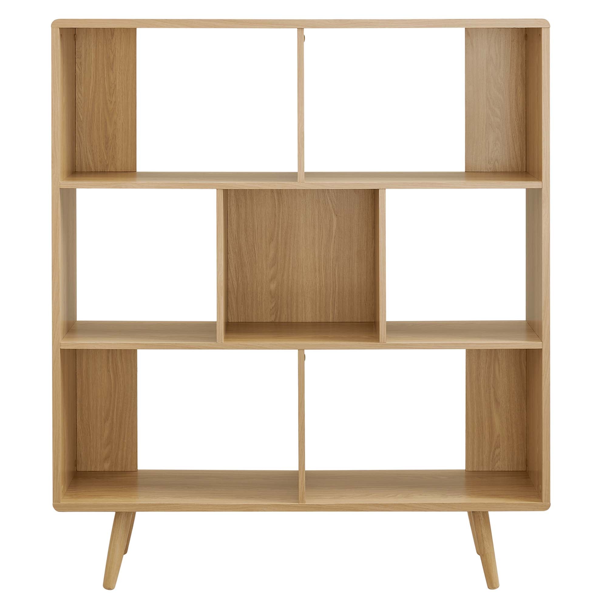 Transmit 7 Shelf Wood Grain Bookcase by Modway