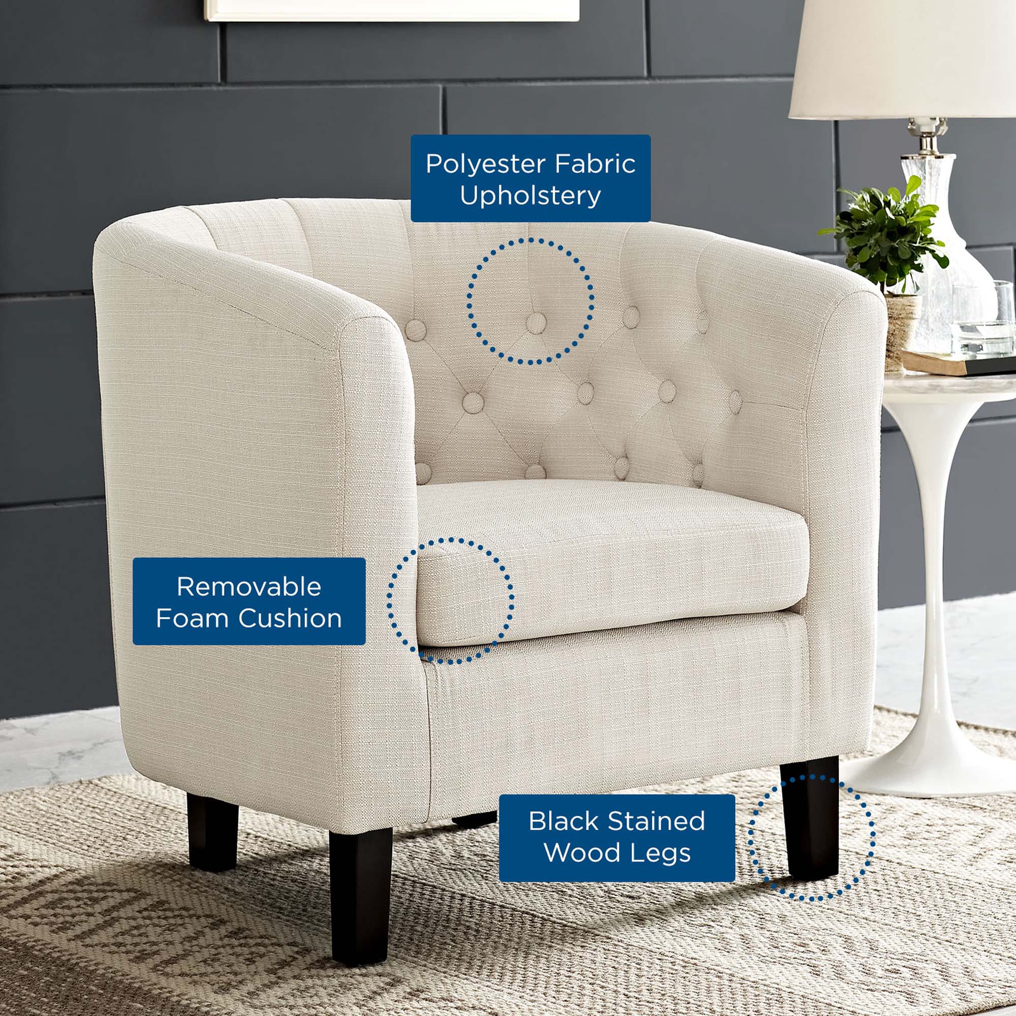 Prospect Upholstered Fabric Armchair by Modway