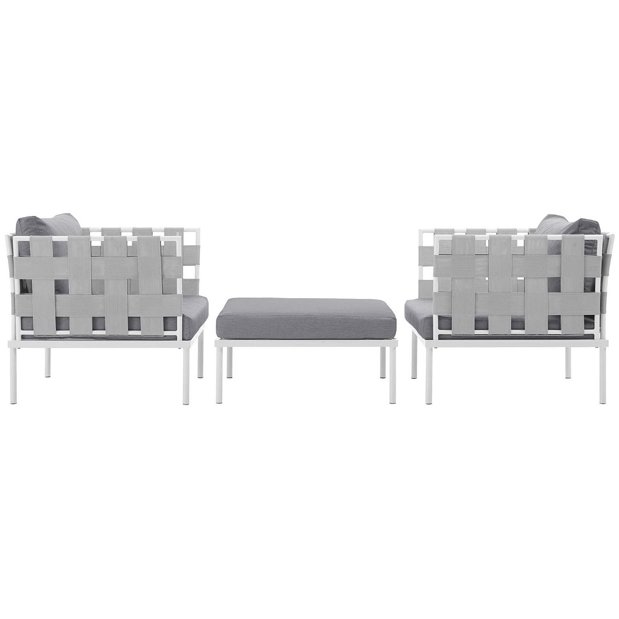 Harmony 3 Piece Outdoor Patio Aluminum Sectional Sofa Set by Modway