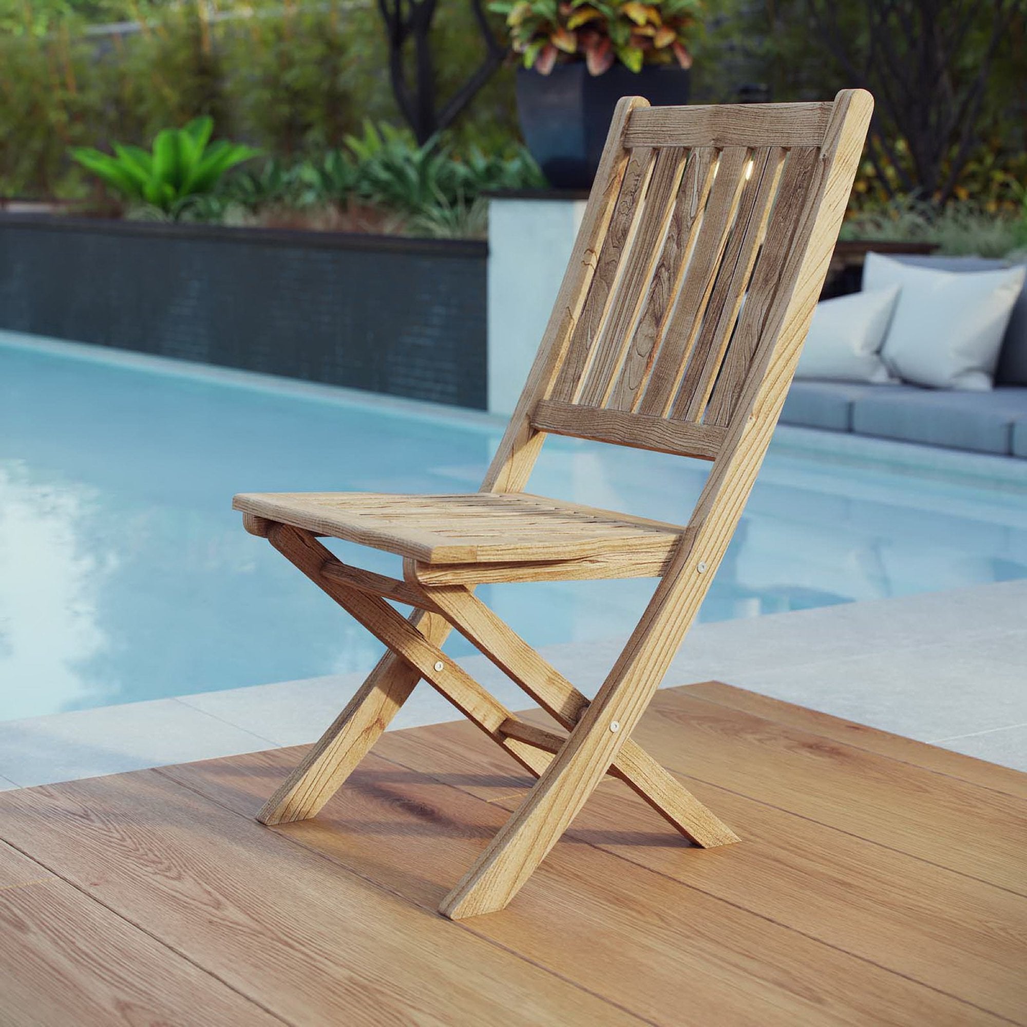 Marina Outdoor Patio Teak Folding Chair by Modway - Best Buy Furniture