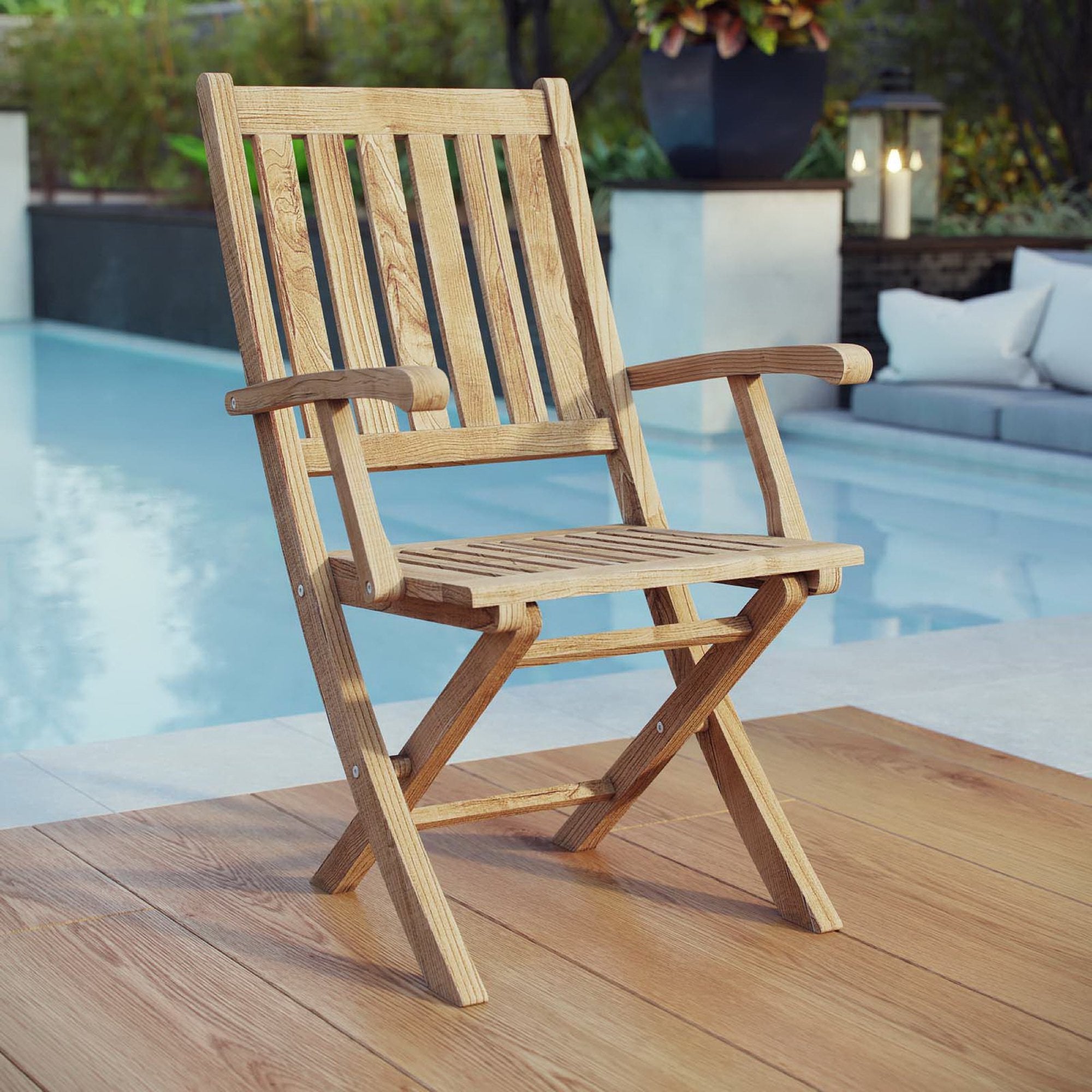 Marina Outdoor Patio Teak Folding Chair by Modway - Best Buy Furniture