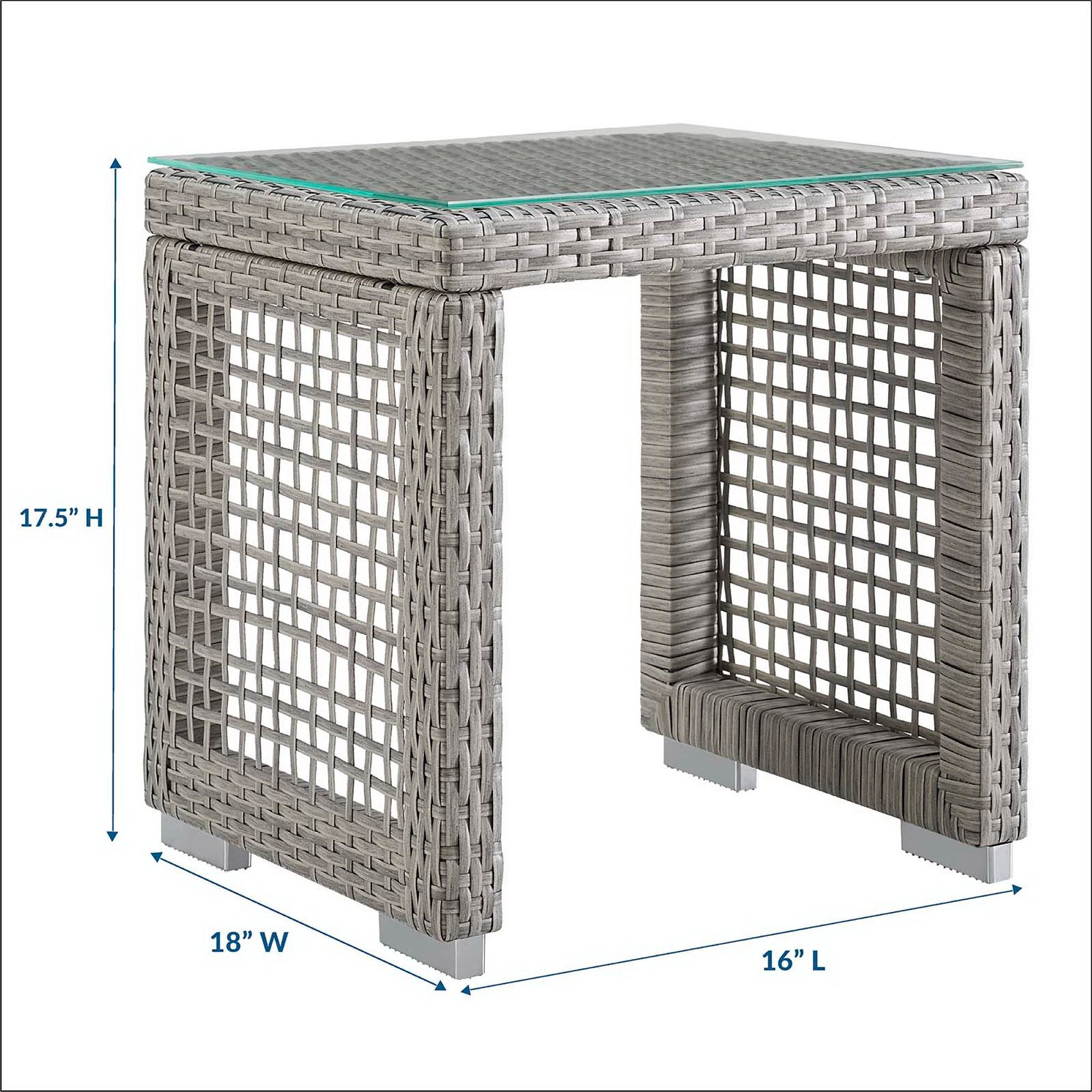 Aura Outdoor Patio Wicker Rattan Side Table by Modway