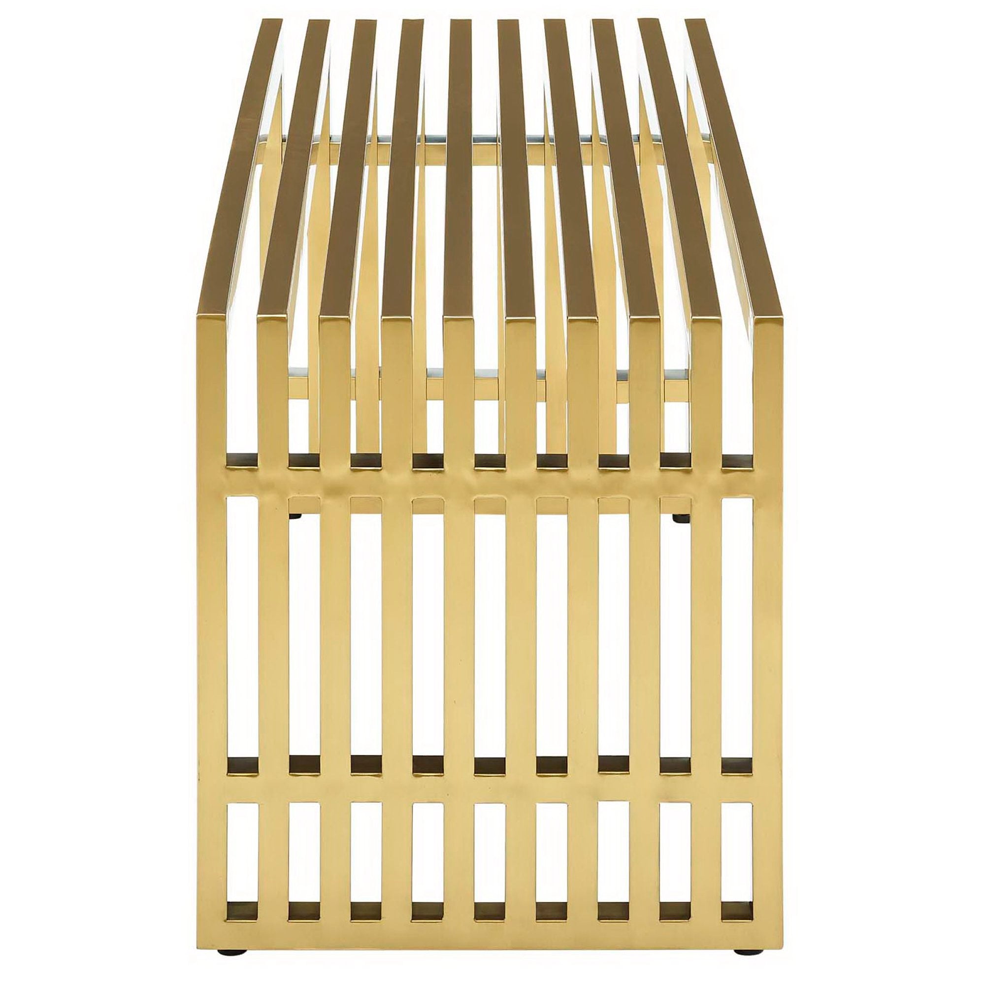 Gridiron Medium Stainless Steel Bench by Modway