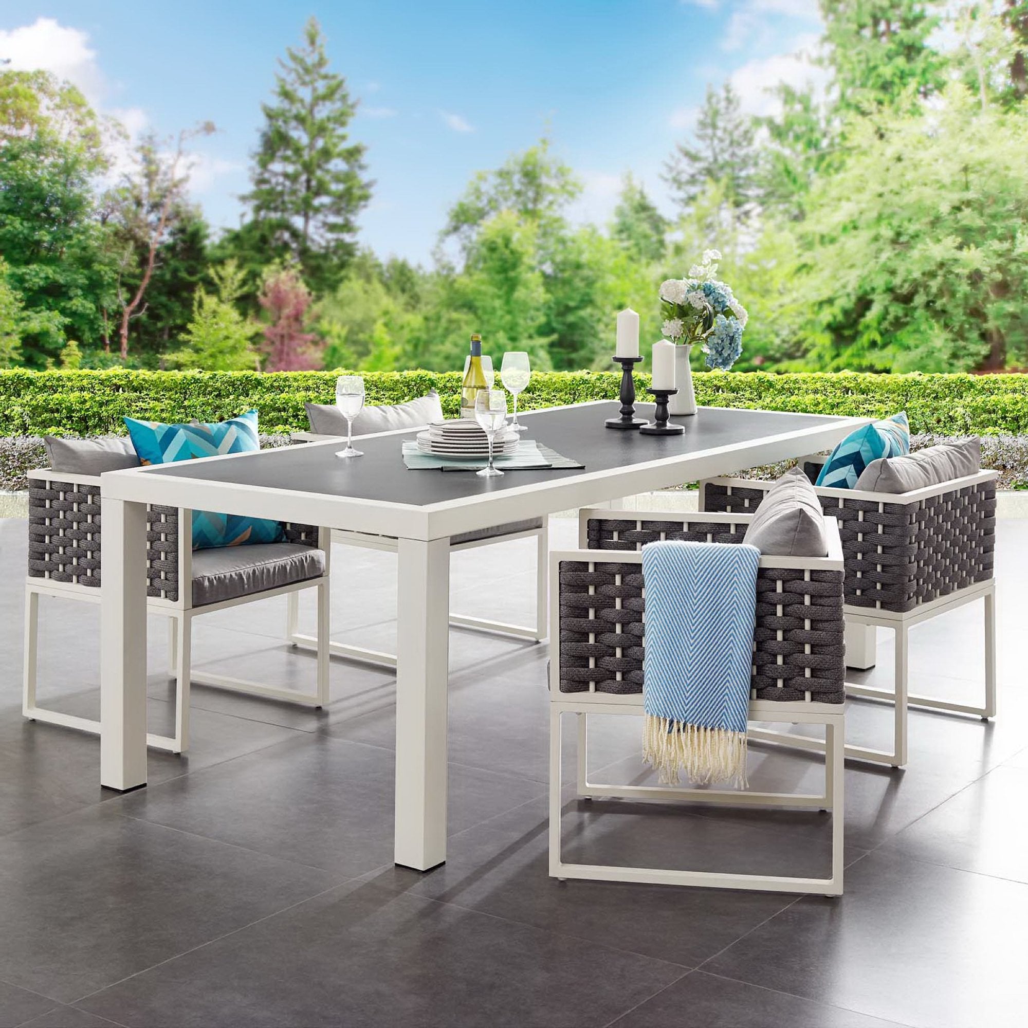 Stance 90.5" Outdoor Patio Aluminum Dining Table by Modway - Best Buy Furniture