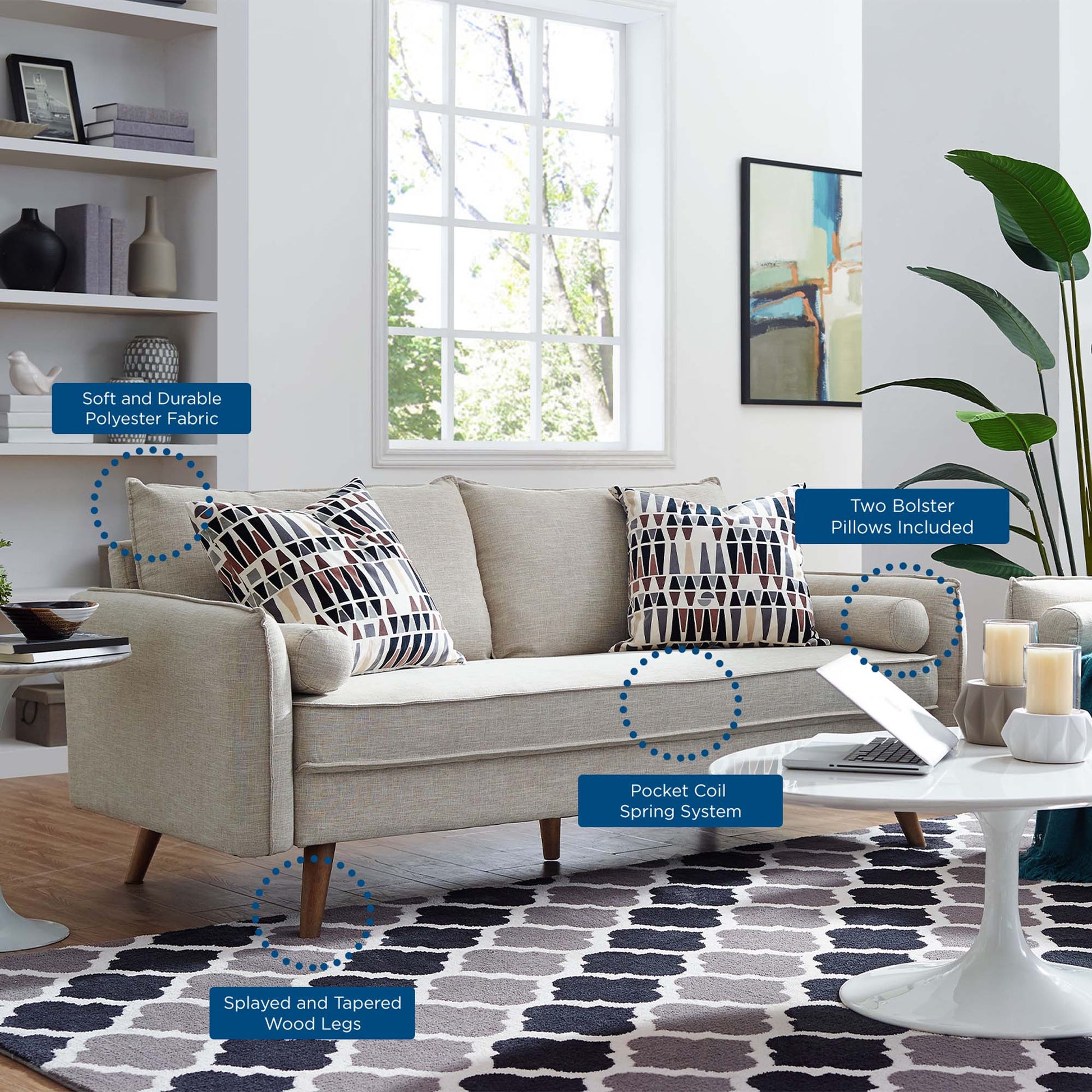 Revive Upholstered Fabric Sofa by Modway - Best Buy Furniture