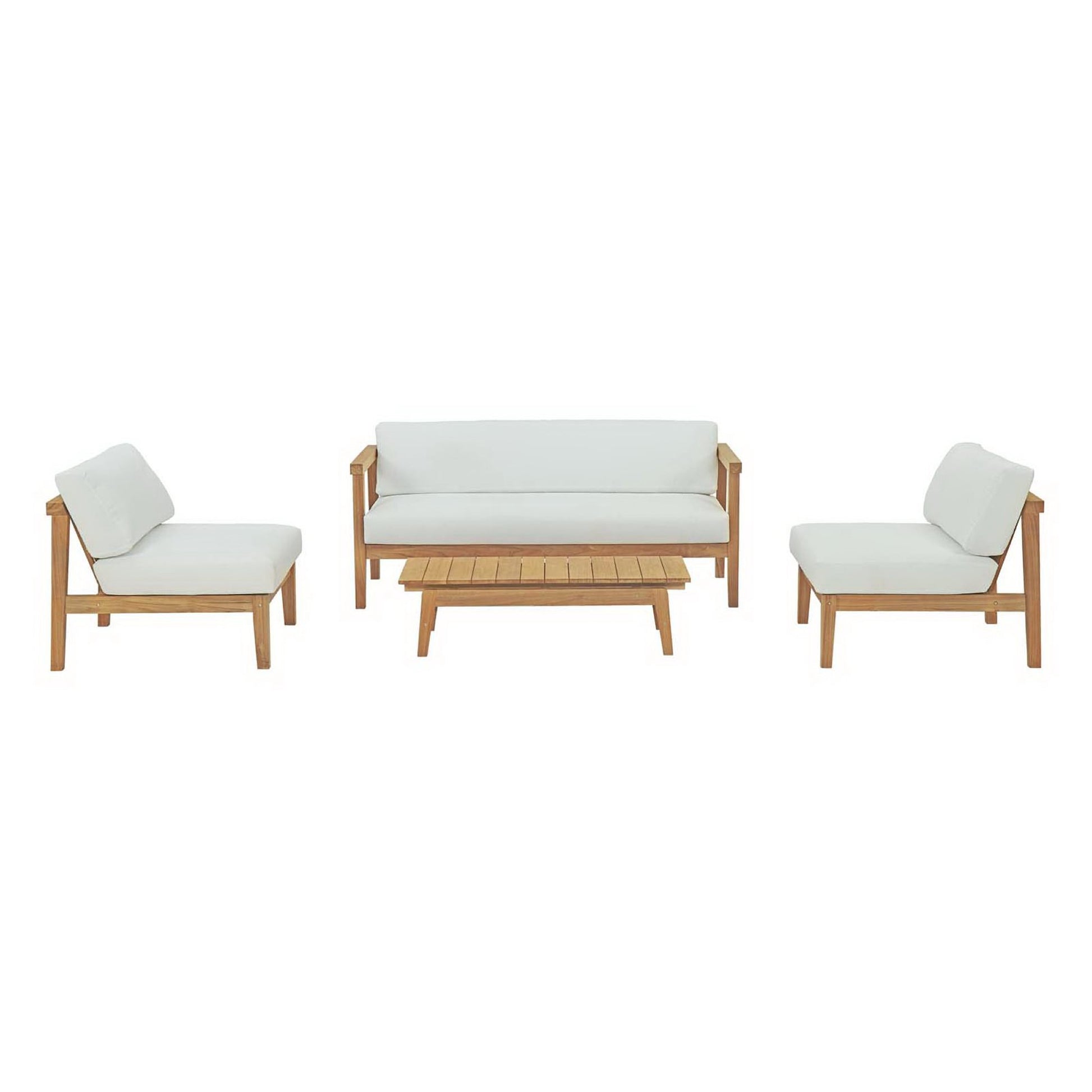 Bayport 4 Piece Outdoor Patio Teak Set by Modway - Best Buy Furniture