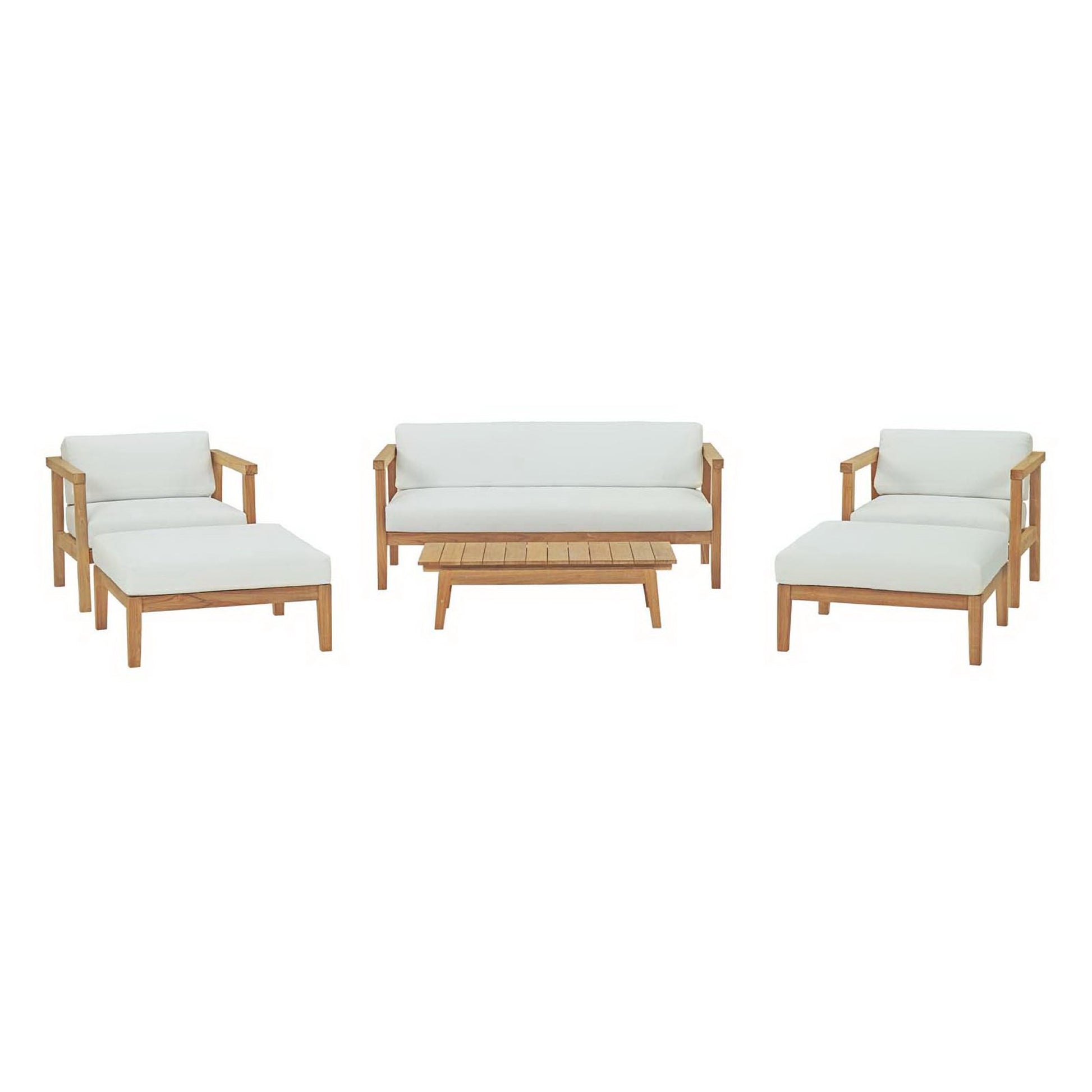 Bayport 6 Piece Outdoor Patio Teak Set by Modway - Best Buy Furniture