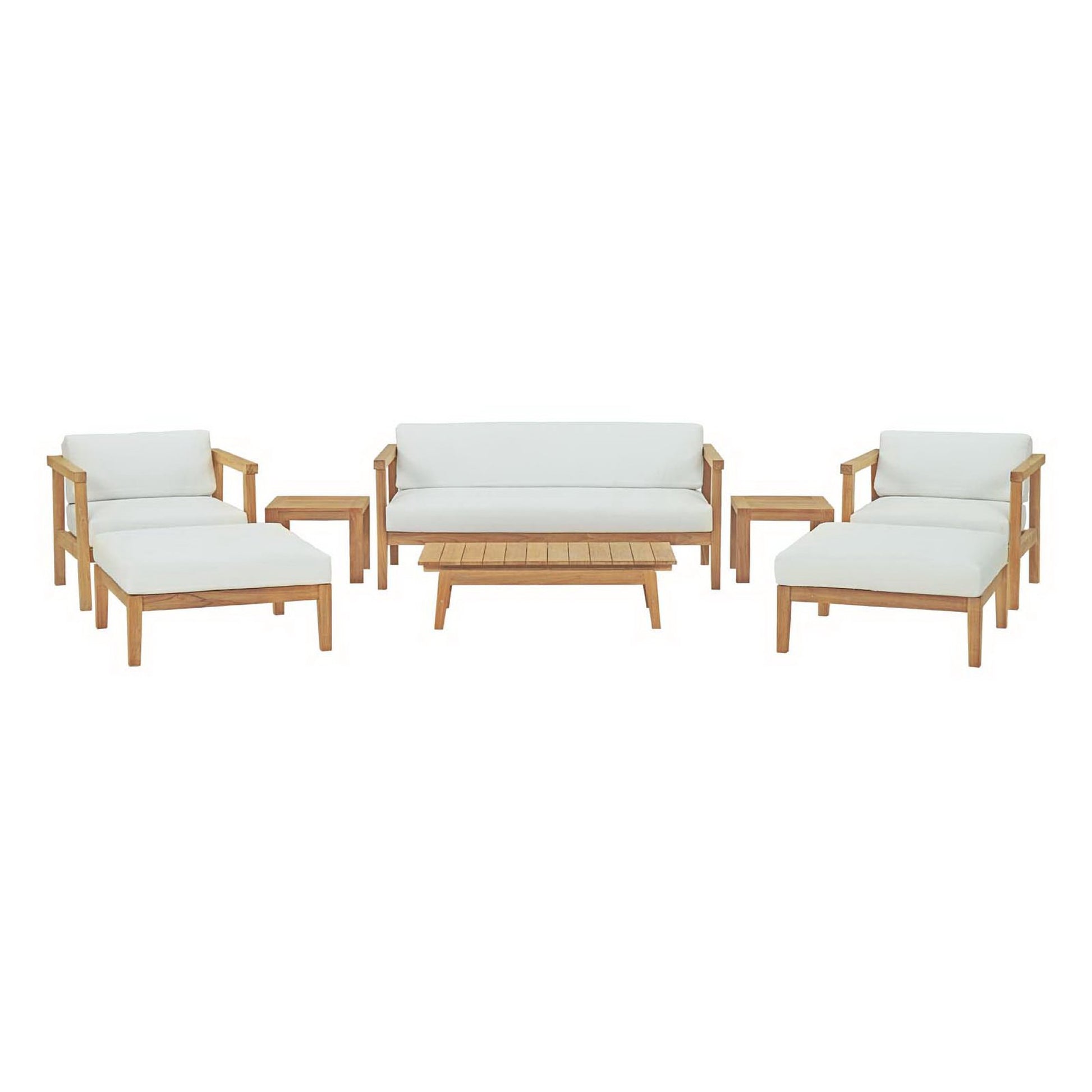 Bayport 8 Piece Outdoor Patio Teak Set by Modway - Best Buy Furniture