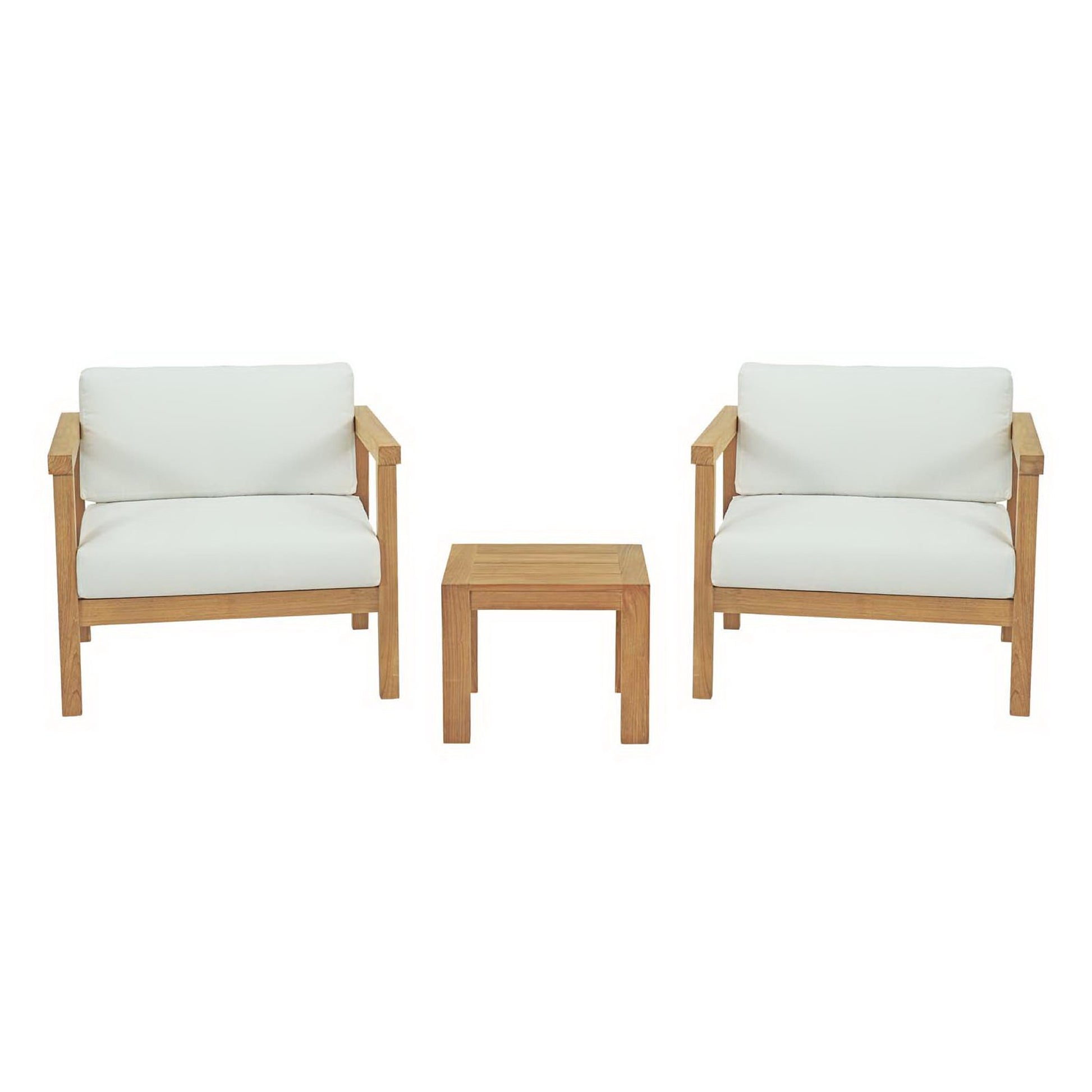 Bayport 3 Piece Outdoor Patio Teak Set by Modway - Best Buy Furniture