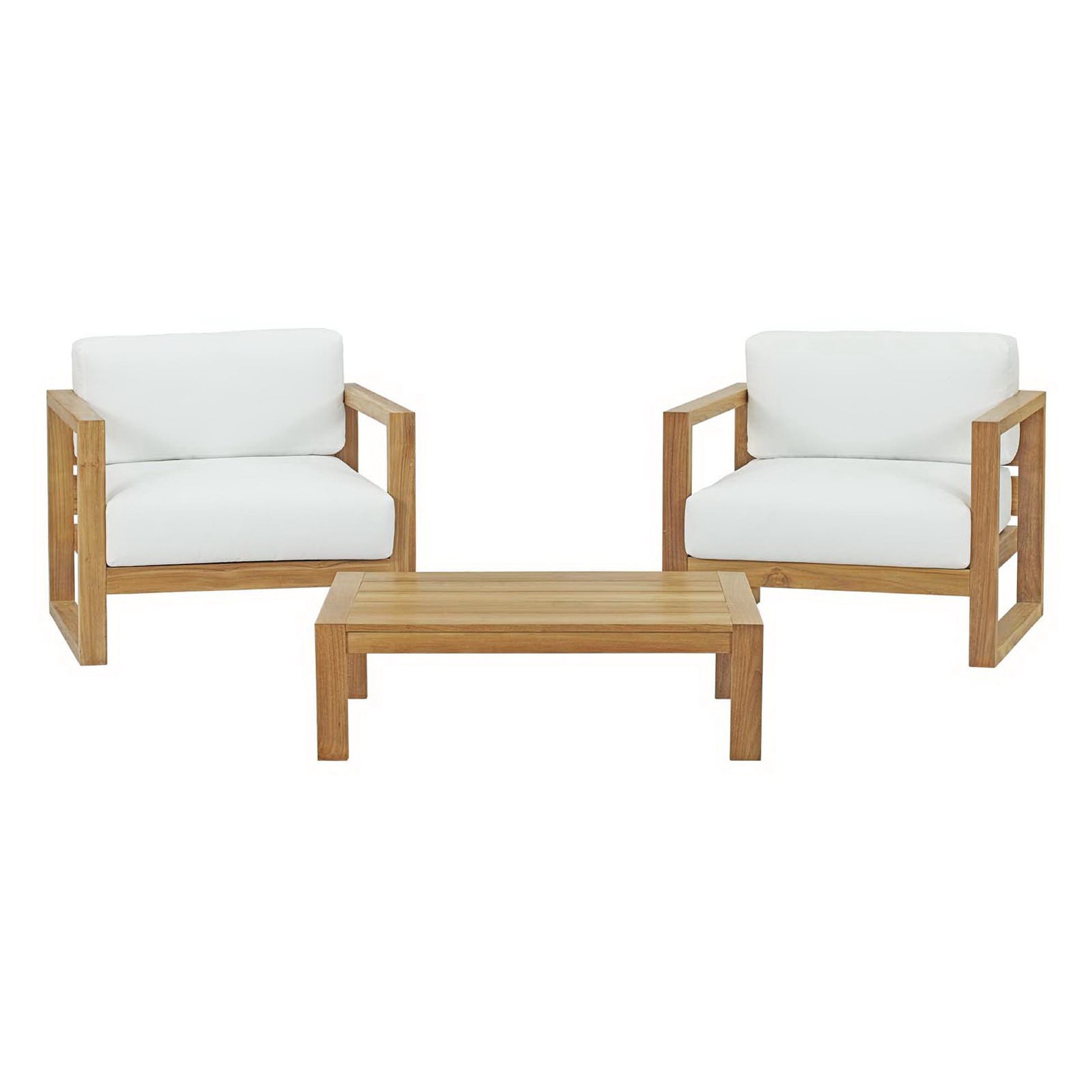 Upland 3 Piece Outdoor Patio Teak Set by Modway - Best Buy Furniture