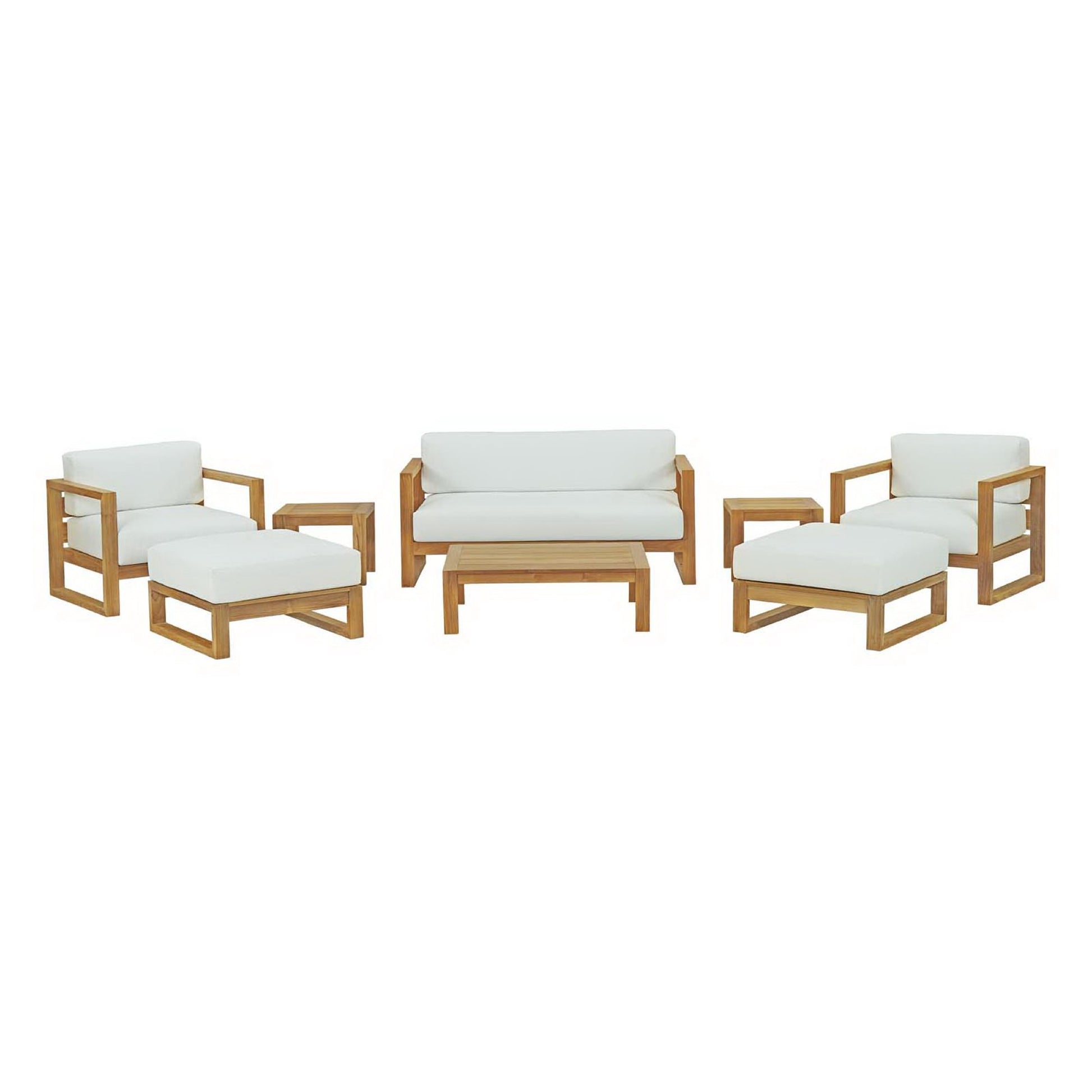 Upland 8 Piece Outdoor Patio Teak Set by Modway - Best Buy Furniture
