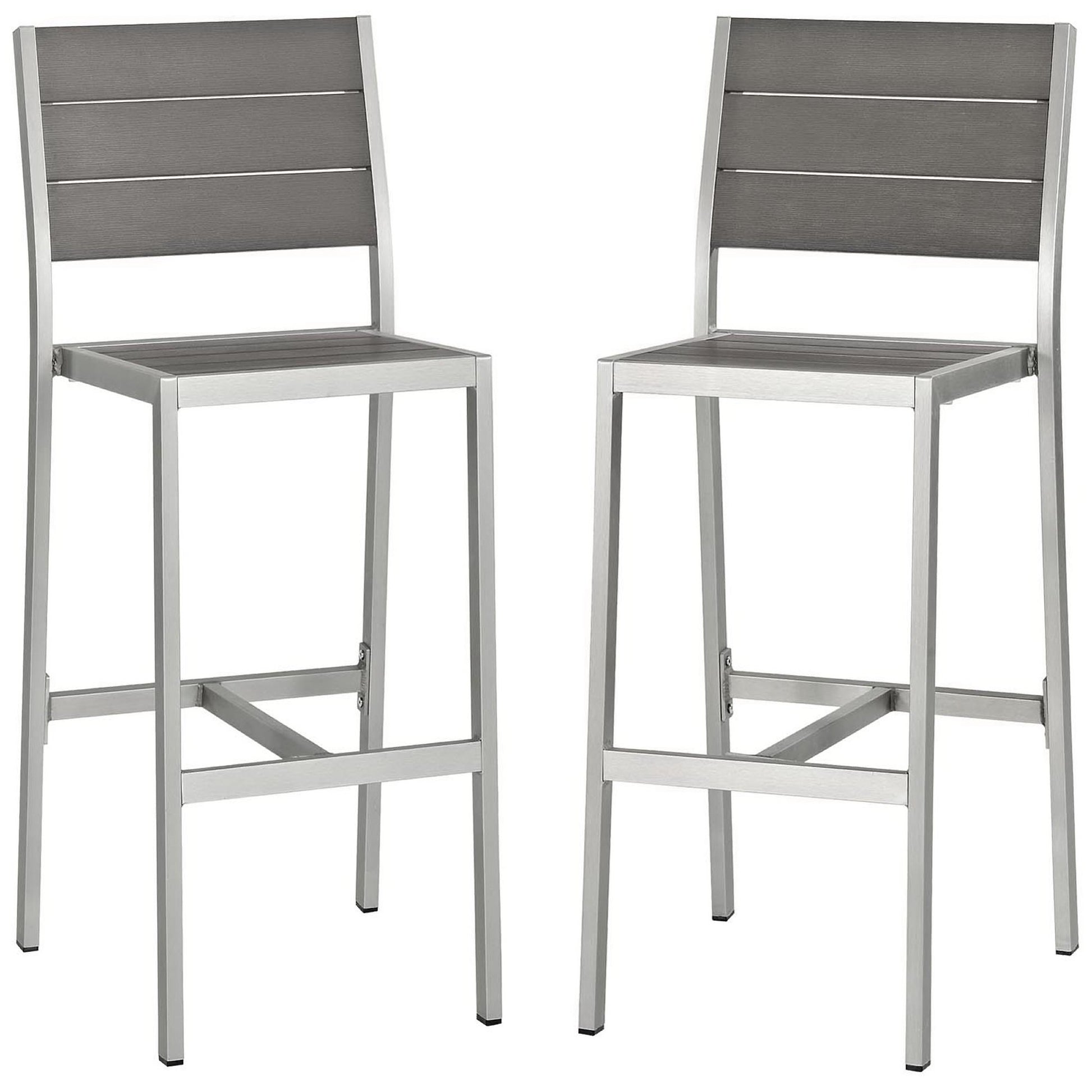 Shore Outdoor Patio Aluminum Armless Bar Stool Set of 2 by Modway - Best Buy Furniture