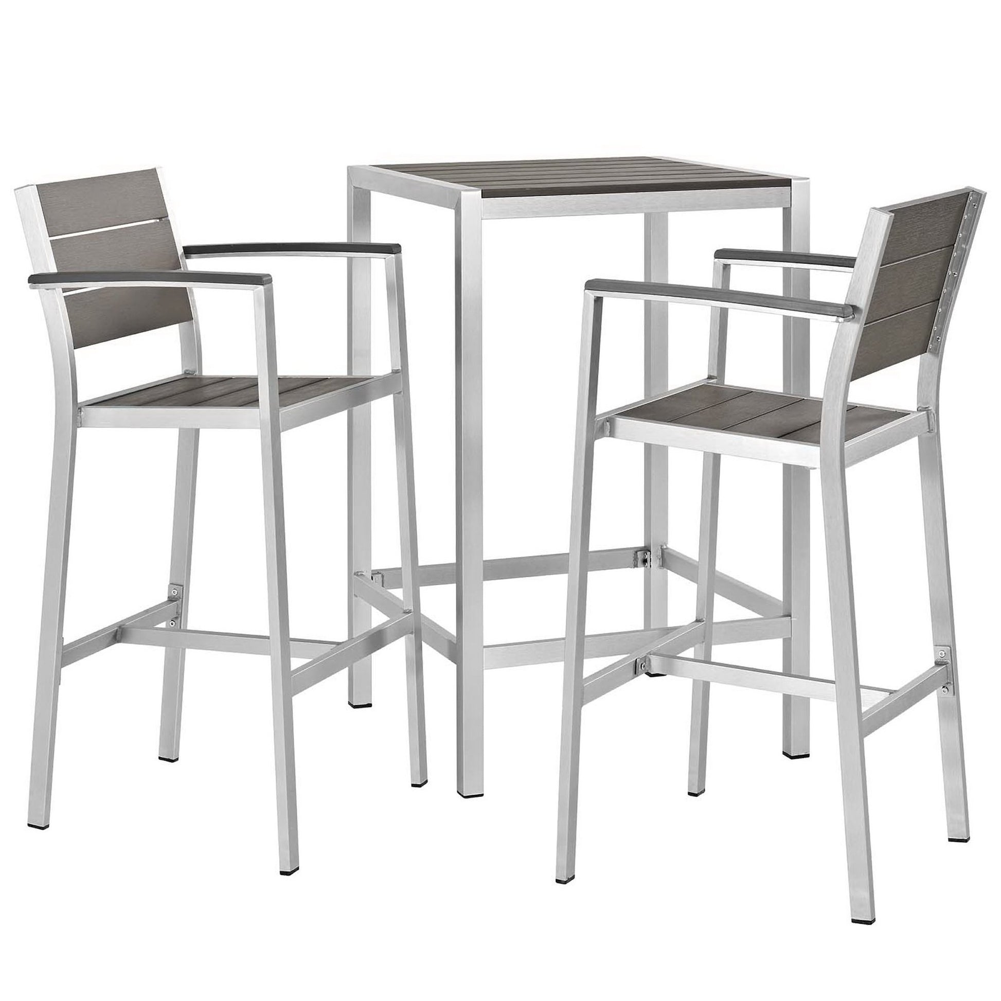 Shore 3 Piece Outdoor Patio Aluminum Pub Set by Modway - Best Buy Furniture