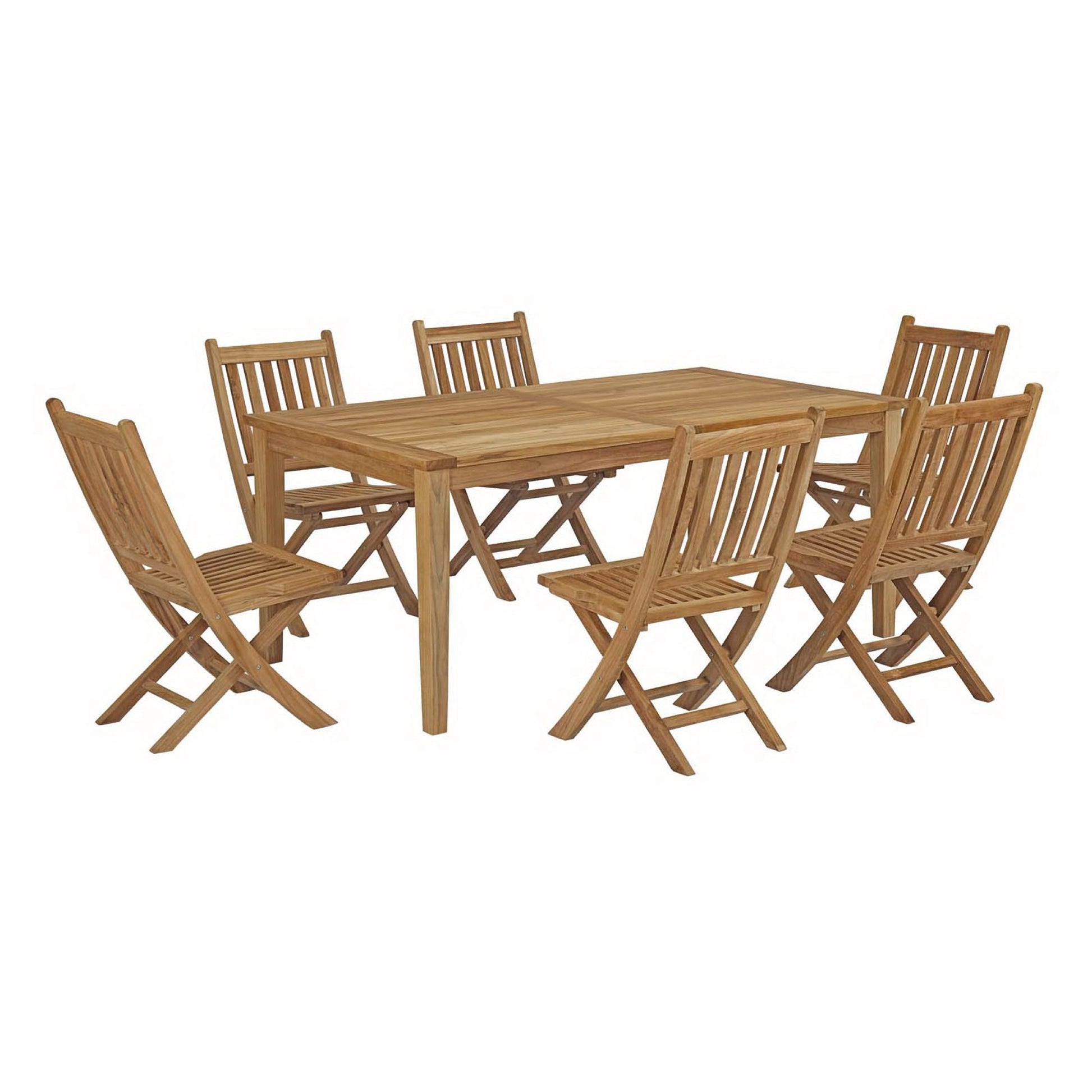 Marina 7 Piece Outdoor Patio Teak Dining Set by Modway - Best Buy Furniture