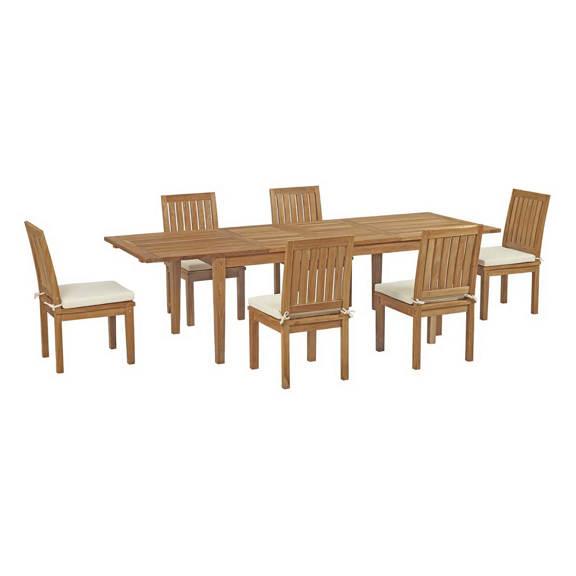 Marina 7 Piece Outdoor Patio Teak Dining Set by Modway - Best Buy Furniture
